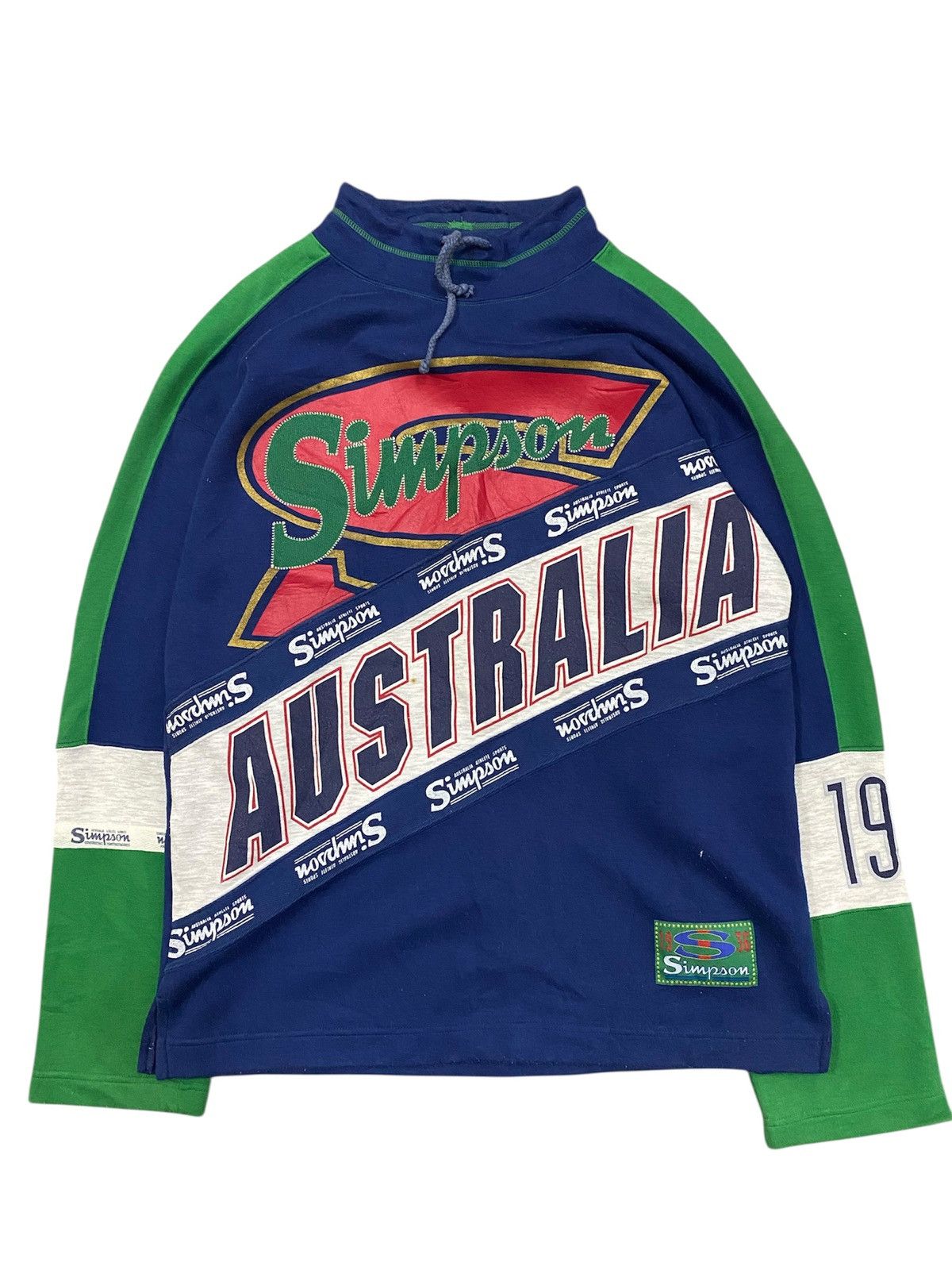 Vintage Rare Simpson Sports Australia Vtg 90s Mock Neck Size US M / EU 48-50 / 2 - 1 Thumbnail