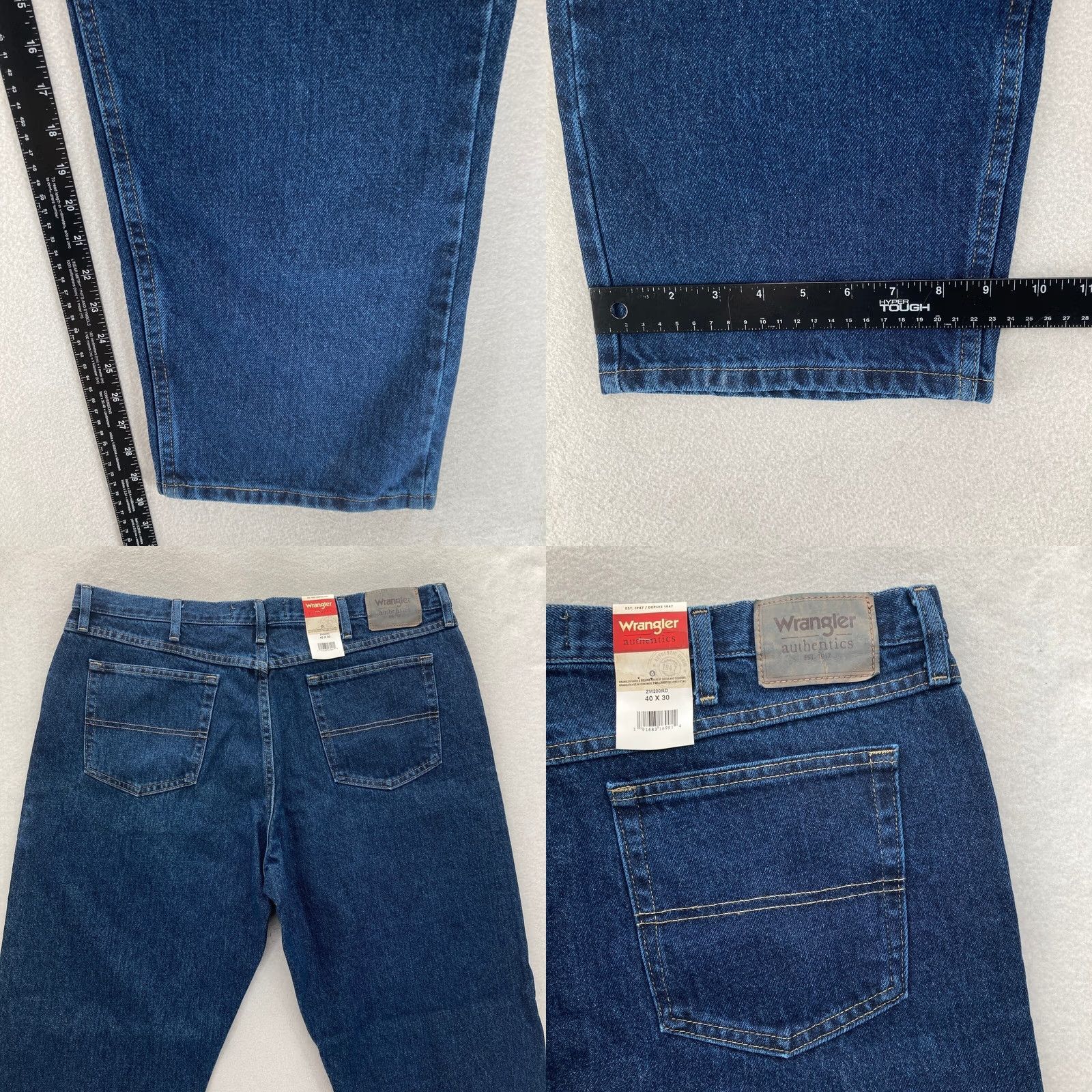 Wrangler Wrangler Authentics Jeans Men 40x30 Relaxed Fit Straight Dark Blue Denim Size US 40 / EU 56 - 8 Thumbnail