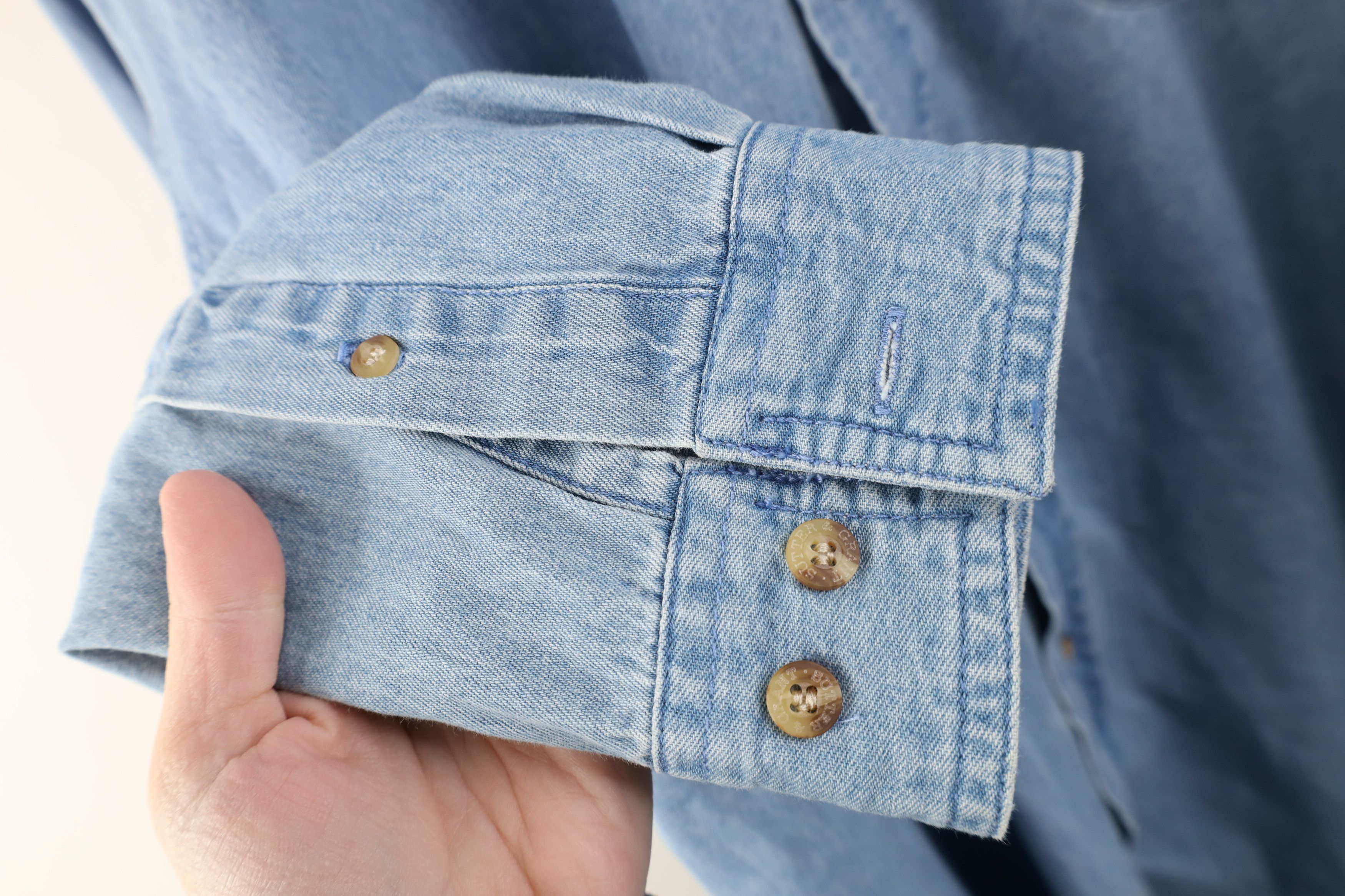 Vintage Vintage 90s Streetwear Stonewashed Denim Button Down Shirt Size US XL / EU 56 / 4 - 9 Thumbnail