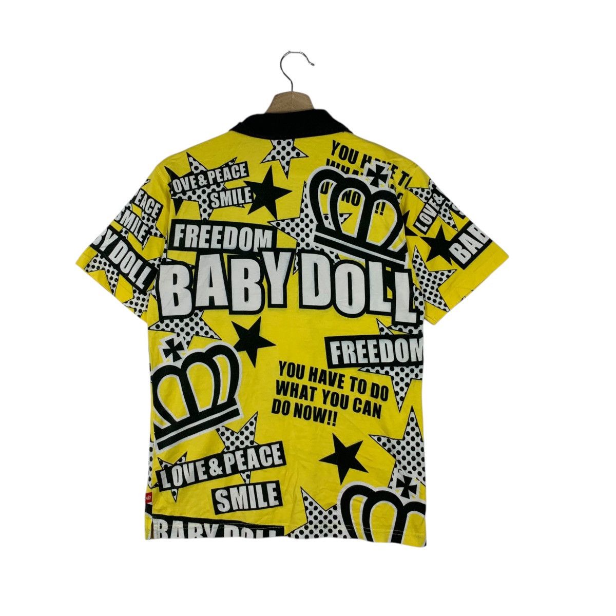 Vintage Vintage BABY DOLL FREEDOM Over Print AOP Polo Tee Shirt Size M / US 6-8 / IT 42-44 - 5 Thumbnail
