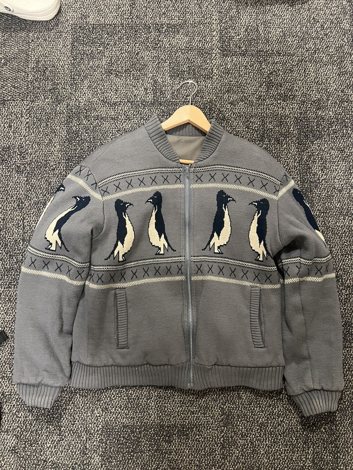 Vintage Vintage Reversible Penguin Bomber Nylon/Knit Size US L / EU 52-54 / 3 - 1 Thumbnail