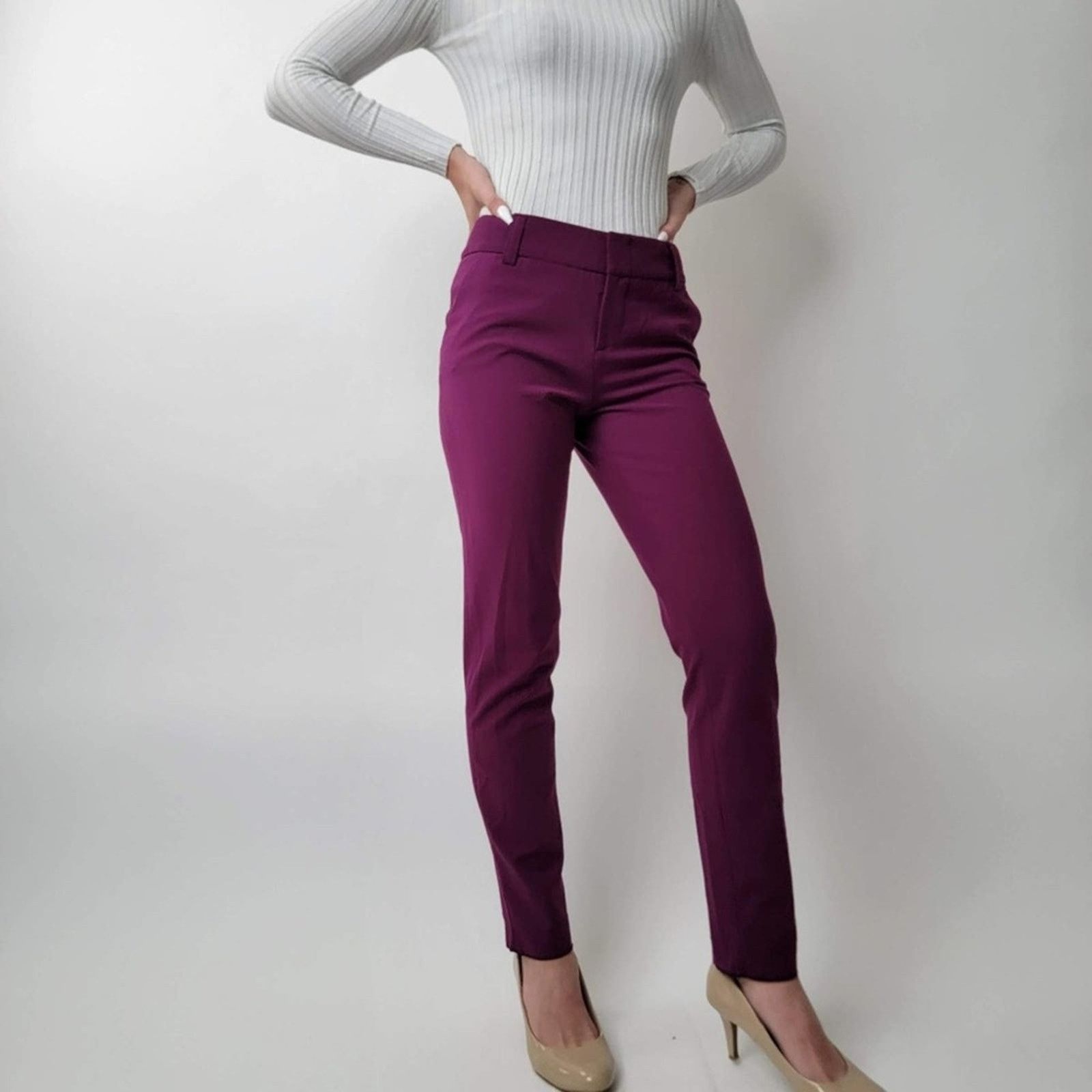 Alice + Olivia Alice + Olivia Burgundy Pants Size 26" / US 2 / IT 38 - 6 Thumbnail