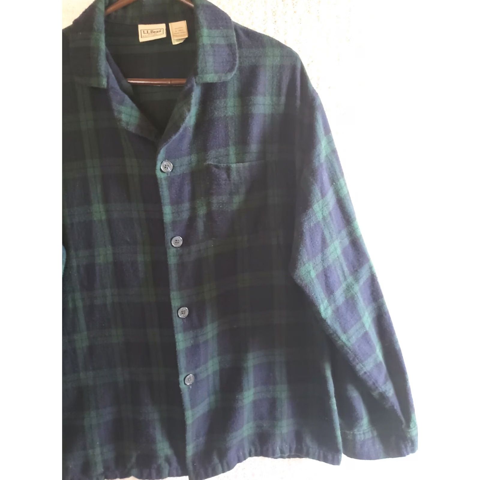 Vintage VINTAGE LL BEAN GREEN BLUE PLAID TARTAN FLANNEL PAJAMA TOP BUTTON UP SHIRT MENS L Size US L / EU 52-54 / 3 - 3 Thumbnail