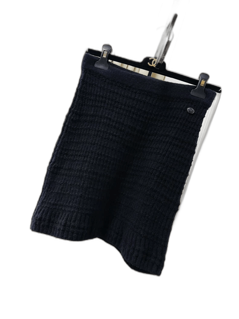 CHANEL Black Knit Skirt Size 36