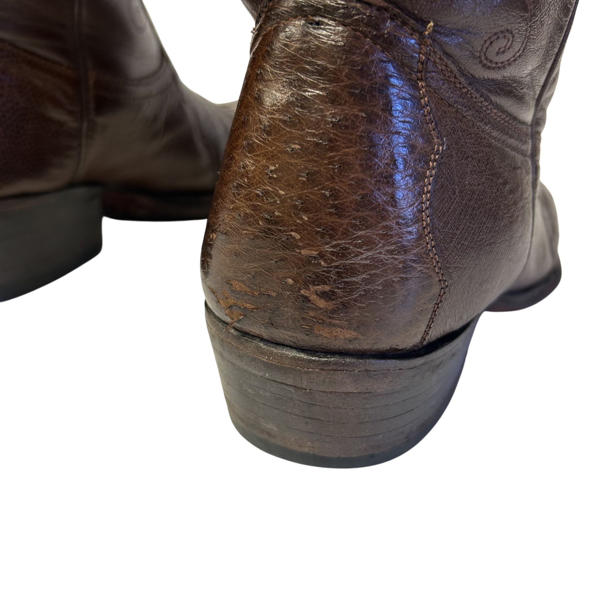Other Vtg Gavel OSTRICH QUILL Skin Cowboy Western Rodeo Boots Size US 8.5 / EU 41-42 - 6 Thumbnail
