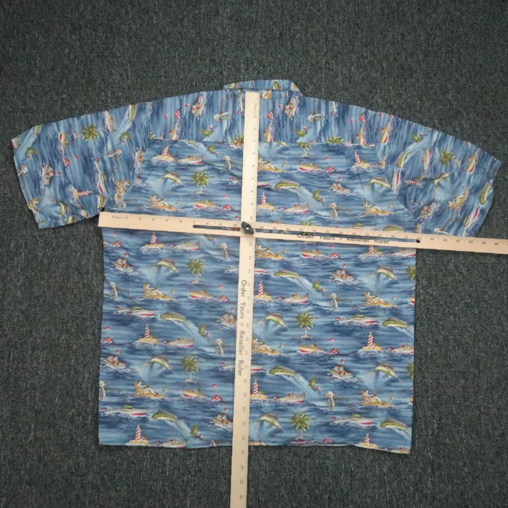 Reyn Spooner VINTAGE Reyn Spooner Shirt Mens M Blue Graphic Print Short Sleeve Button-Up Collared Casual Theme Marlin 90s Mens Size US M / EU 48-50 / 2 - 5 Thumbnail