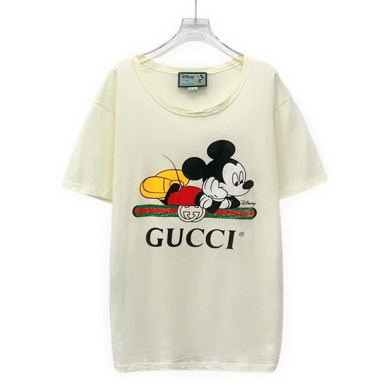 Gucci Gucci Co-branded beige Mickey Mouse printed cotton round-n Size US M / EU 48-50 / 2 - 1 Thumbnail