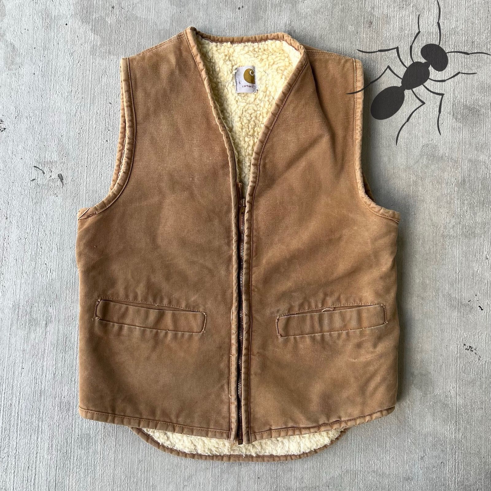 Carhartt × Vintage Carhartt brown sherpa work wear vest Size US S / EU 44-46 / 1 - 1 Thumbnail