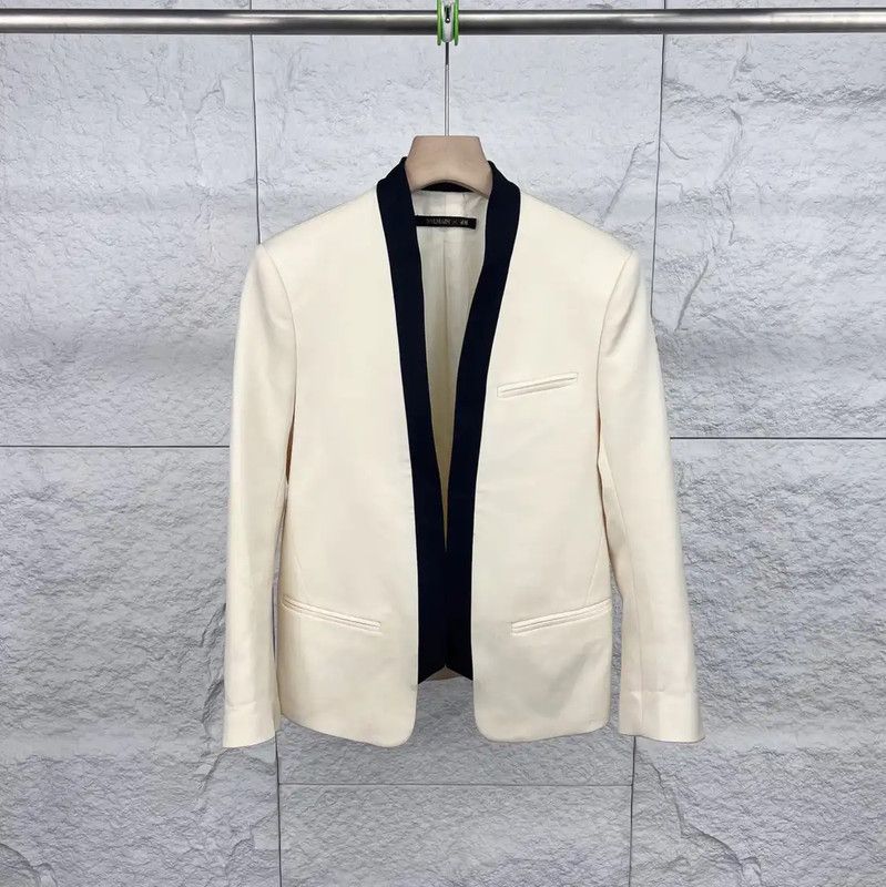 Balmain Balmain Men's White Cotton Jacket 0089 Size US M / EU 48-50 / 2 - 1 Thumbnail