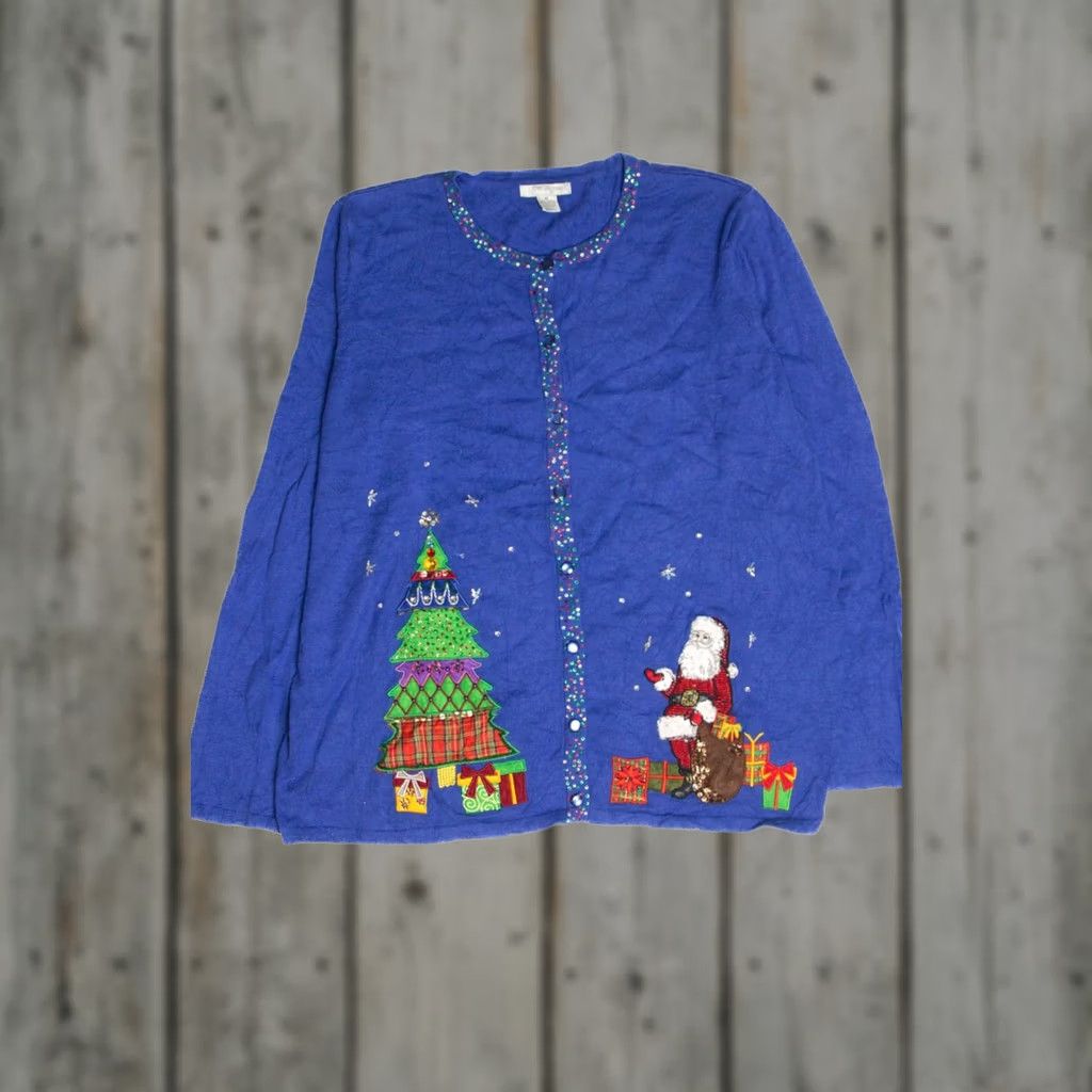 Vintage Vintage Ugly Christmas Cardigan - Medium Size Mercer Street Size M / US 6-8 / IT 42-44 - 1 Thumbnail