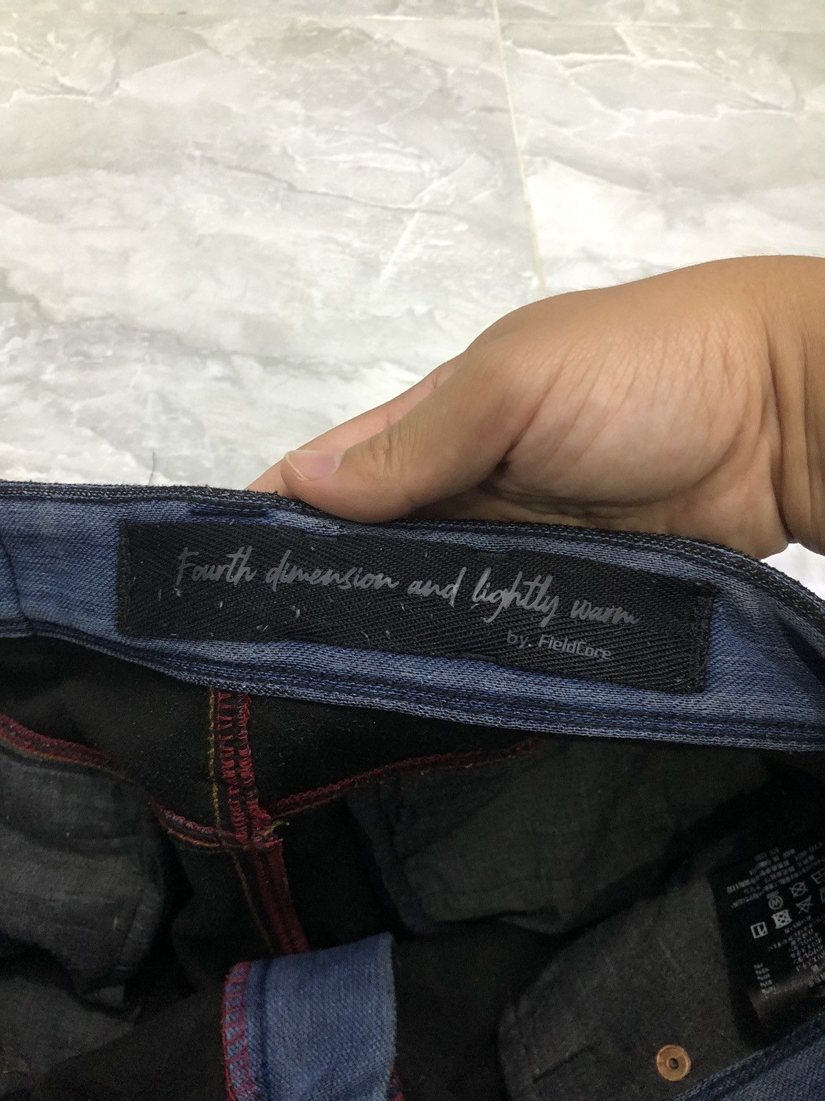 Japanese Brand Fieldcore Japan Work Denim Distressed Art Pants Size US 33 - 6 Thumbnail