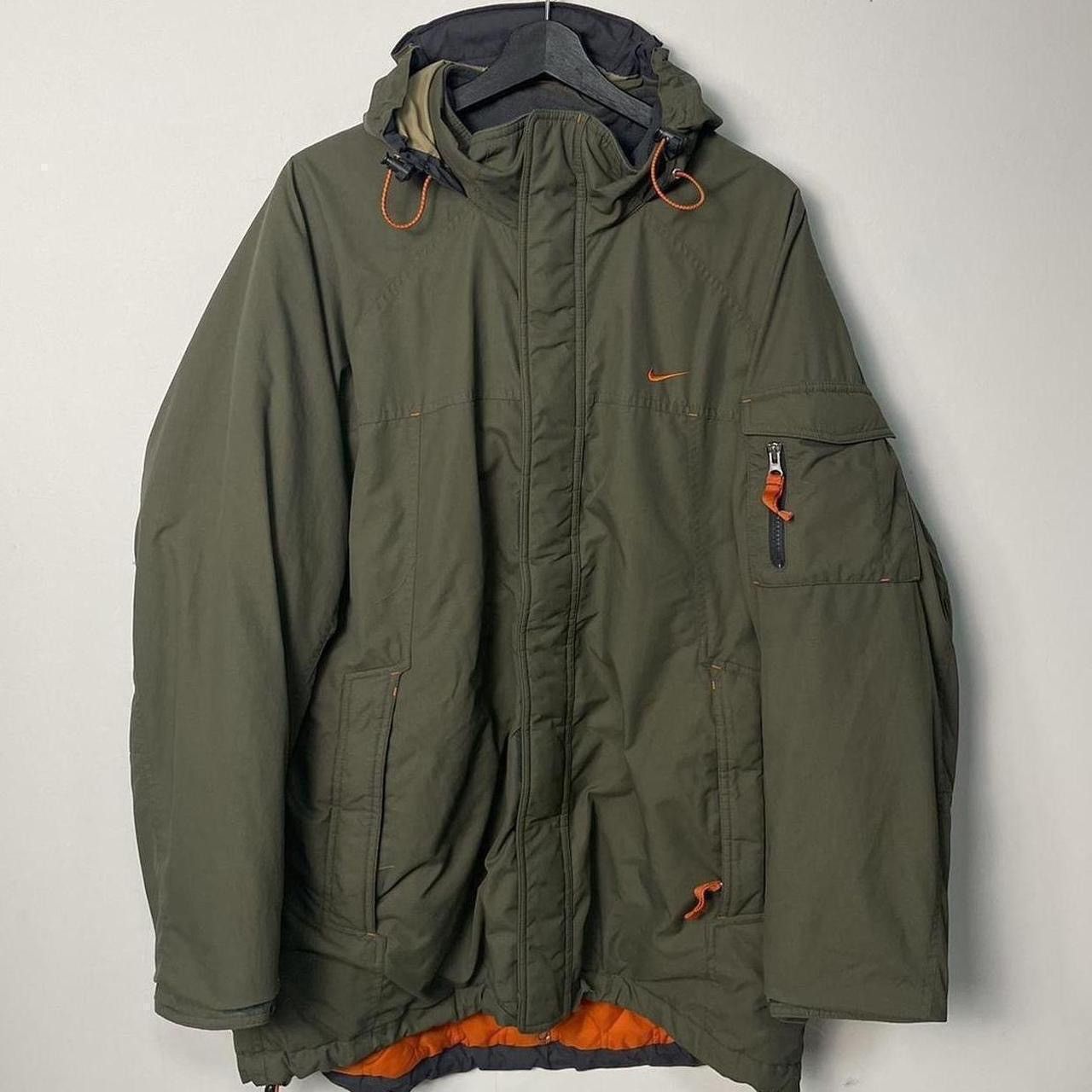Nike Vintage 00’s Nike Olive Green Tactical Cargo Down Parka! Size US L / EU 52-54 / 3 - 5 Thumbnail