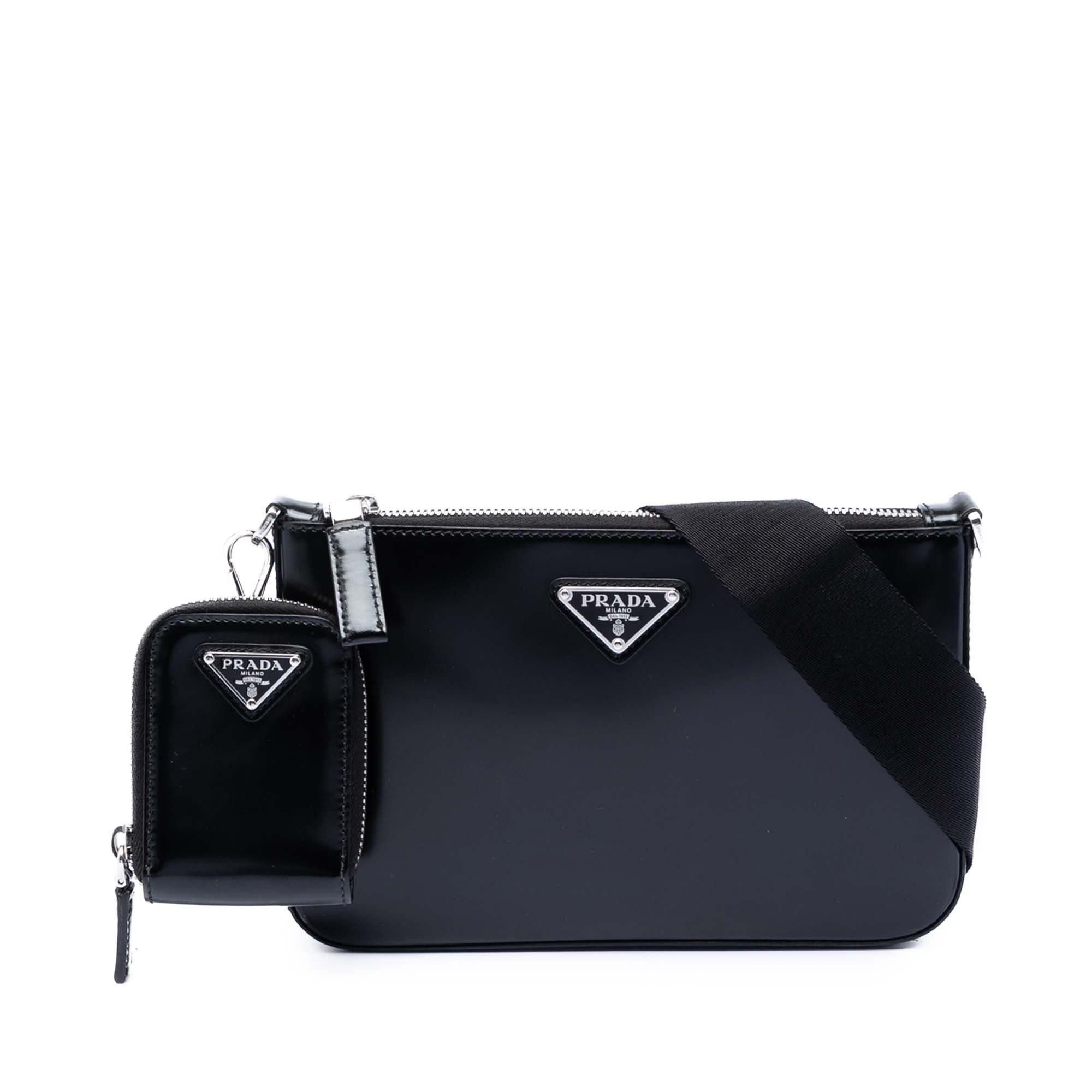 Prada Spazzolato Leather Zip Top Crossbody Size ONE SIZE - 1 Thumbnail