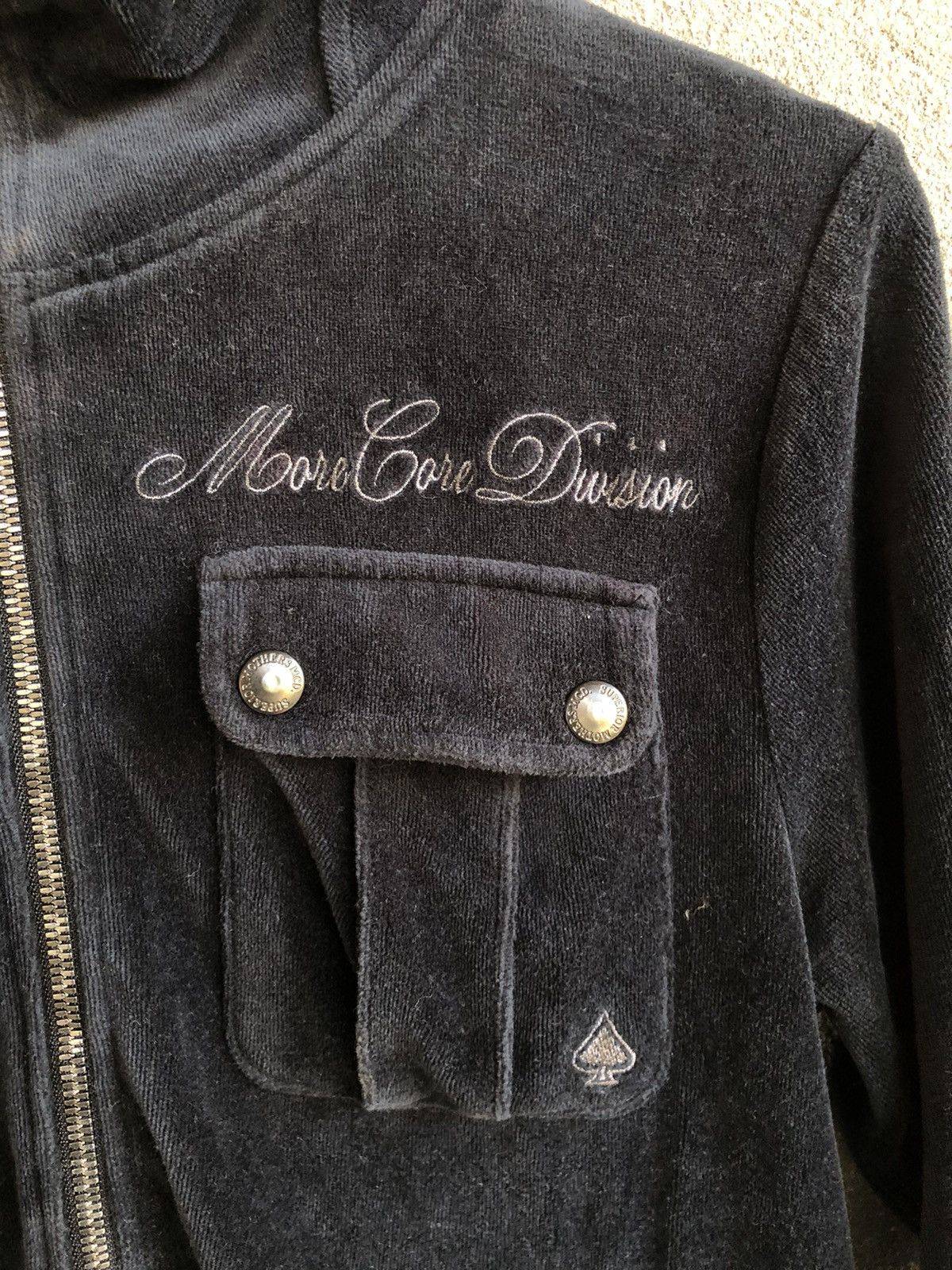 Japanese Brand Vintage More Core Division velvet full zipper hoodie Size US S / EU 44-46 / 1 - 10 Thumbnail