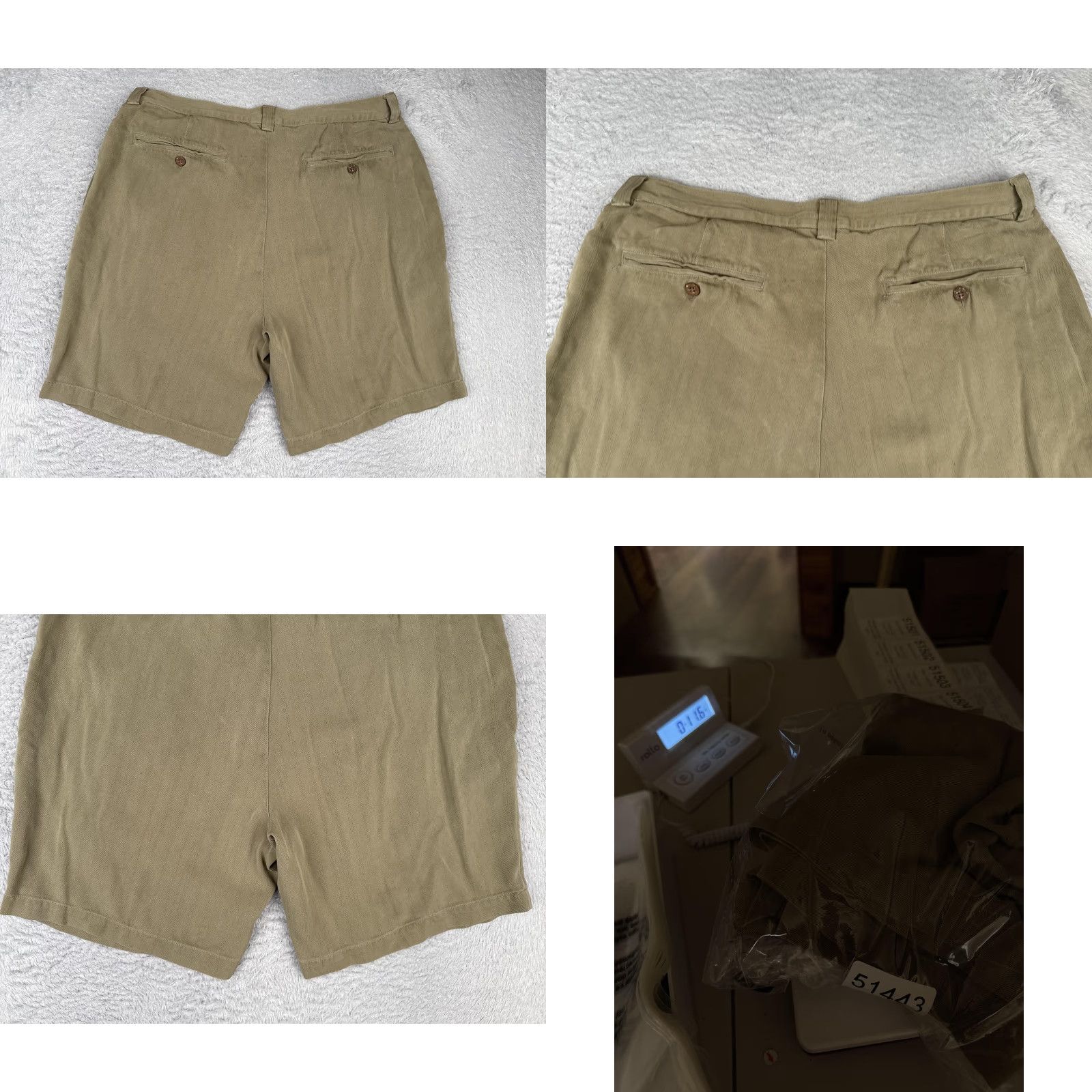Tommy Bahama Tommy Bahama Shorts Mens 36 Tan Silk Pleated Relax Fit Chino Herringbone Beach Casual Size US 36 / EU 52 - 9 Thumbnail