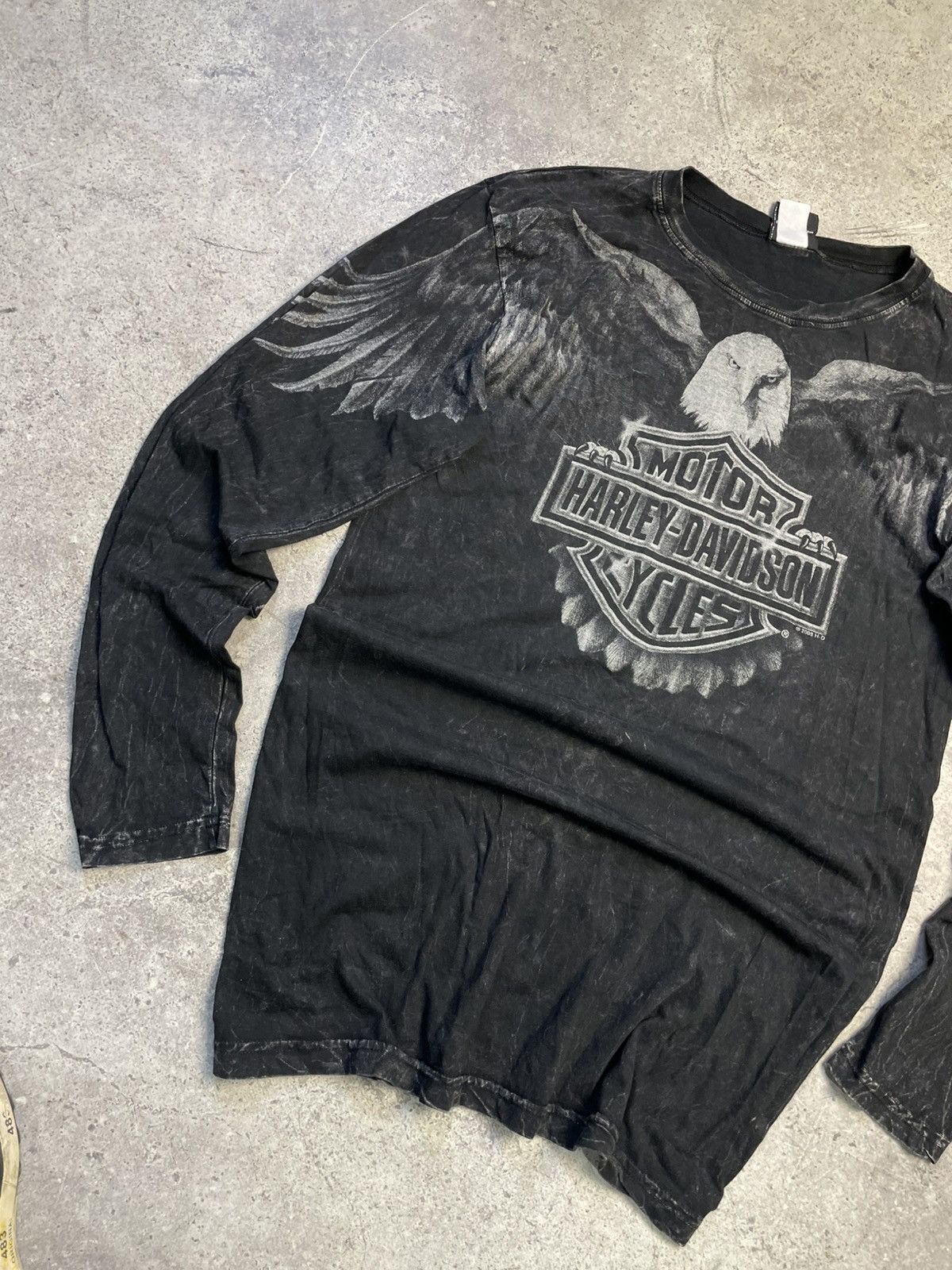 Harley Davidson Harley Davidson Acid Wash Long Sleeve Graphic Tee Eagle Size US M / EU 48-50 / 2 - 2 Thumbnail