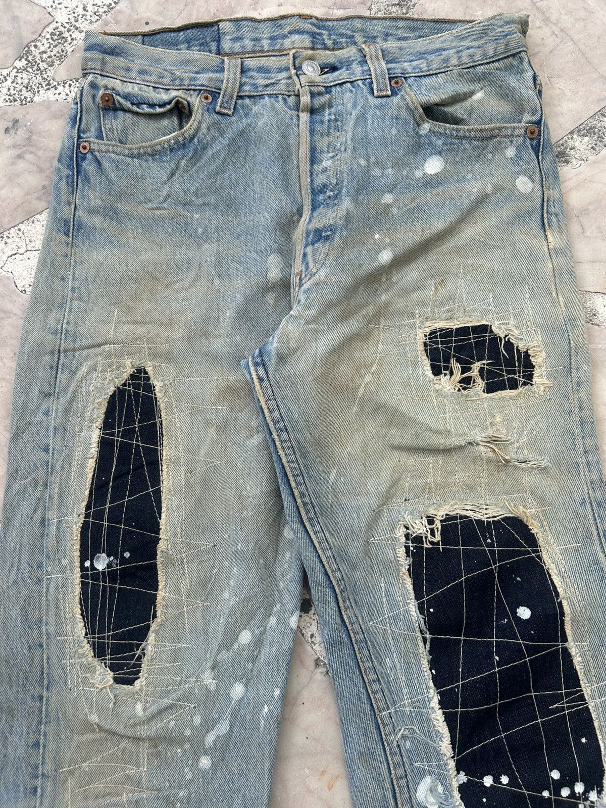 Levi's 90s Levis 501xx Vintage Usa Patchwork Denim Size US 30 / EU 46 - 4 Thumbnail