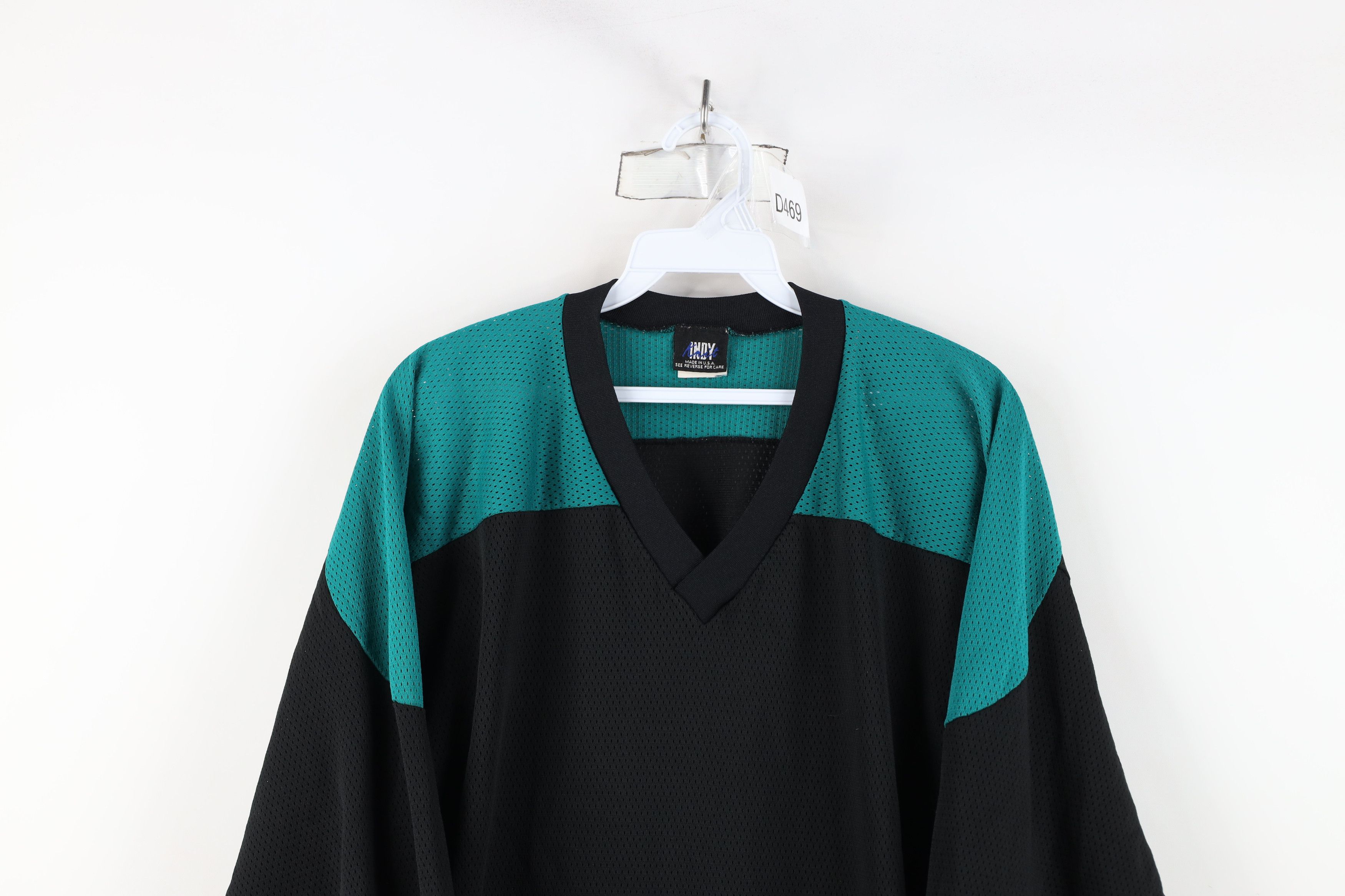 Vintage Vintage 90s Streetwear Block Mesh Football Jersey Black USA Size US L / EU 52-54 / 3 - 2 Thumbnail