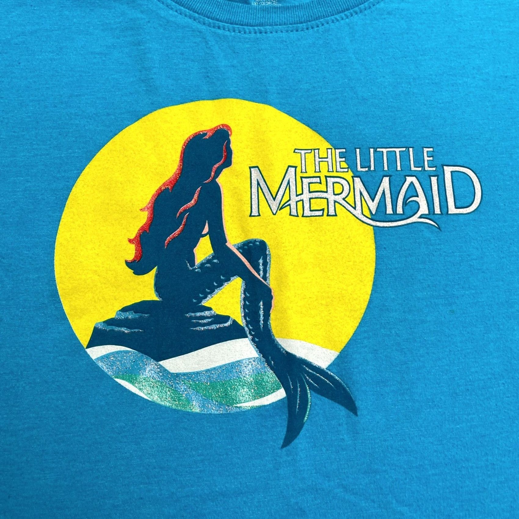 Disney Disney The Little Mermaid Graphic T-Shirt Womens Large Blue Crew Neck Size L / US 10 / IT 46 - 3 Thumbnail