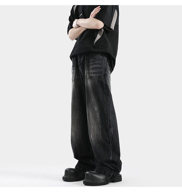 Japanese Brand × Jean High street lightning pattern men's loose wide-leg jeans Size US 32 / EU 48 - 4 Thumbnail