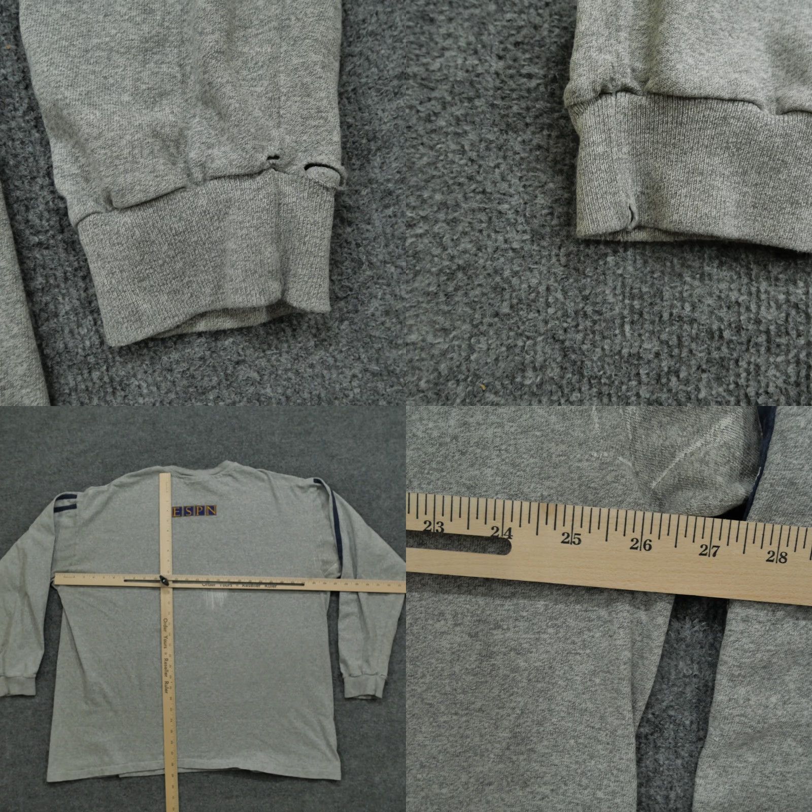 Vintage VINTAGE ESPN T SHIRT Mens 3XL Grey Long Sleeve Bristol University Football 90s Size US XXL / EU 58 / 5 - 10 Thumbnail