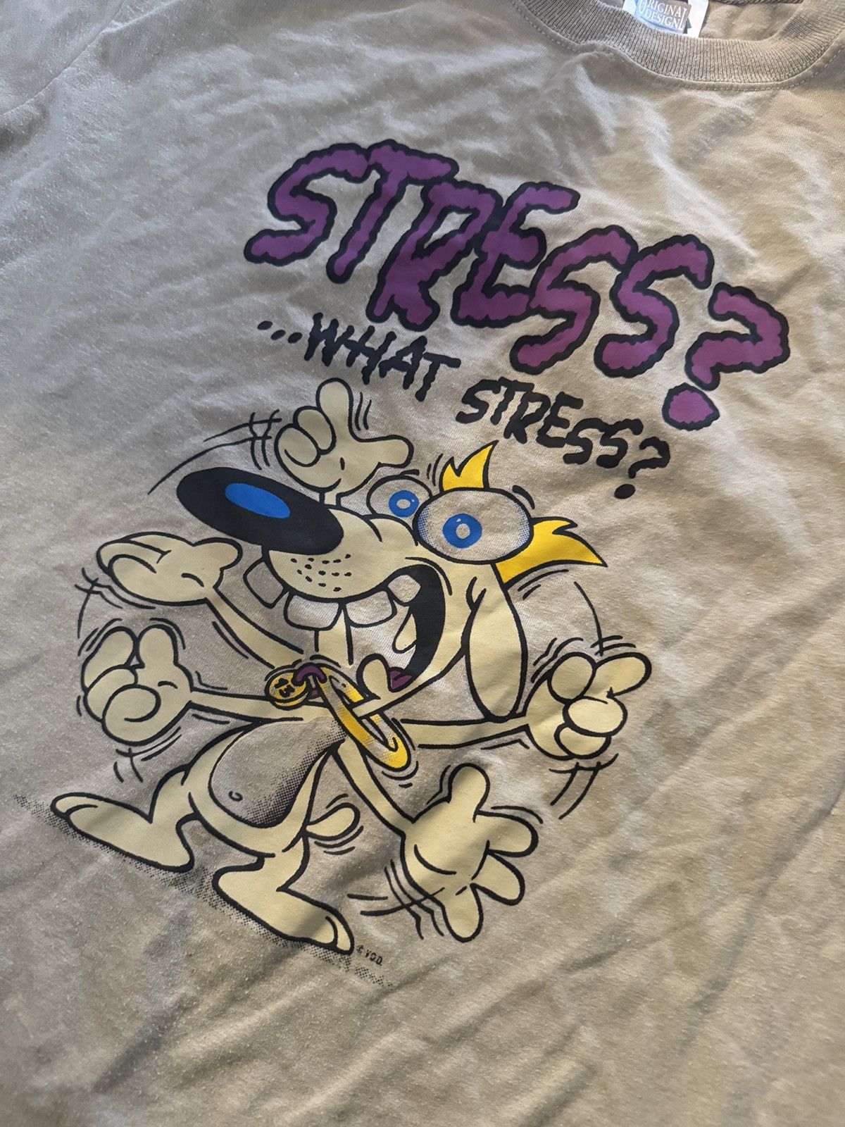 Vintage Vintage single stitch Stress! Tee shirt Size US L / EU 52-54 / 3 - 2 Thumbnail