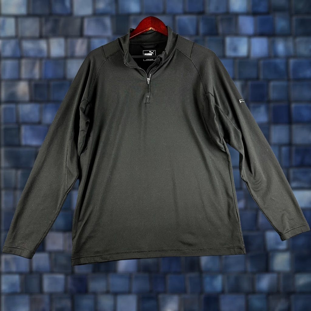 Puma PUMA Golf Shirt Mens Medium 1/4 Zip Pullover Black Long Sleeve Stretch Seasonal Warm Cell Activewear Casual Dress Shirt Mens Size US M / EU 48-50 / 2 - 1 Thumbnail