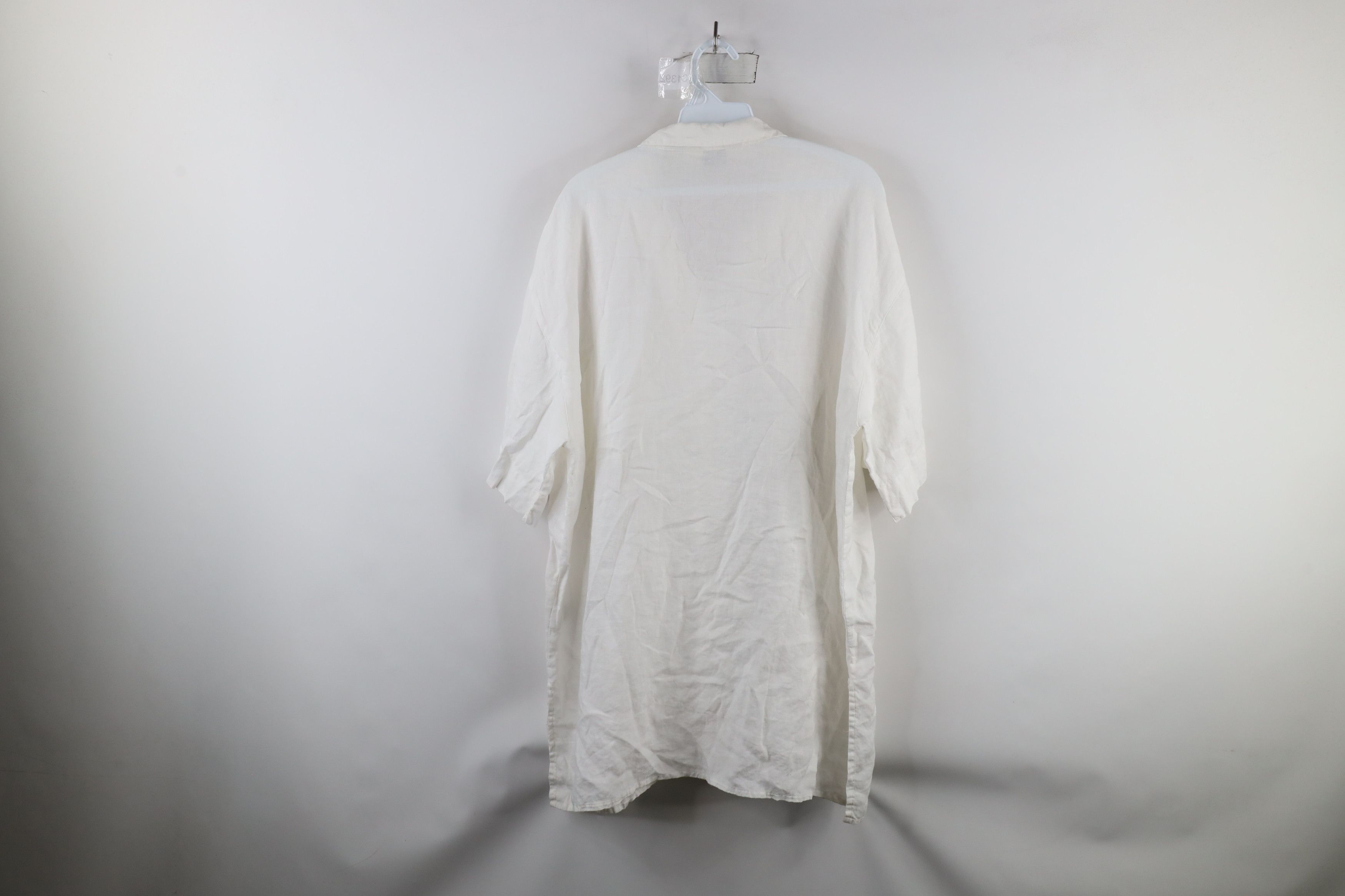 Eddie Bauer × Vintage Vintage 90s Eddie Bauer Linen Baggy Button Shirt White Size L / US 10 / IT 46 - 6 Thumbnail