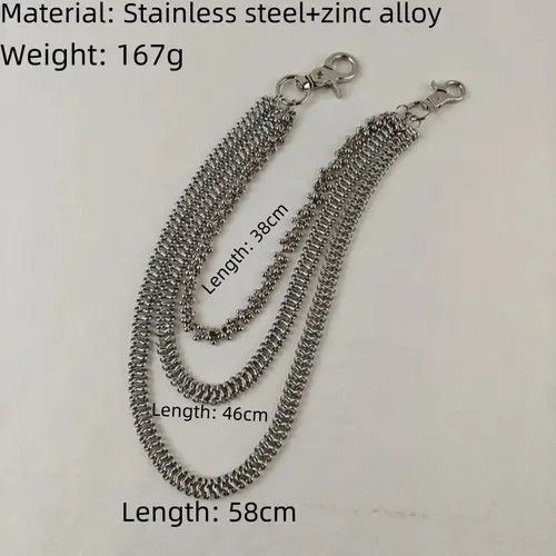 VIBE Cuban Style Stainless Steel Pants Chain Size ONE SIZE - 3 Thumbnail