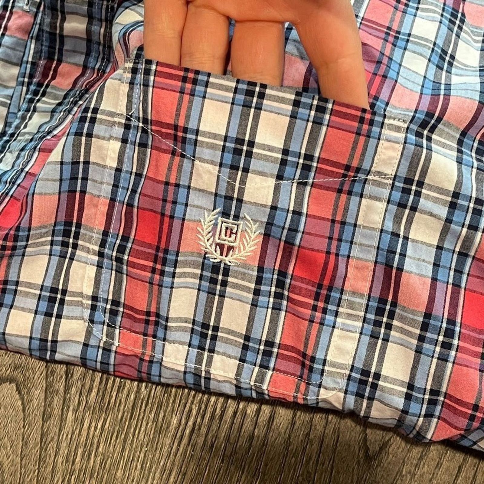 Chaps Chaps Easy Care Red White Blue Plaid Short Sleeve XL Size US XL / EU 56 / 4 - 6 Thumbnail