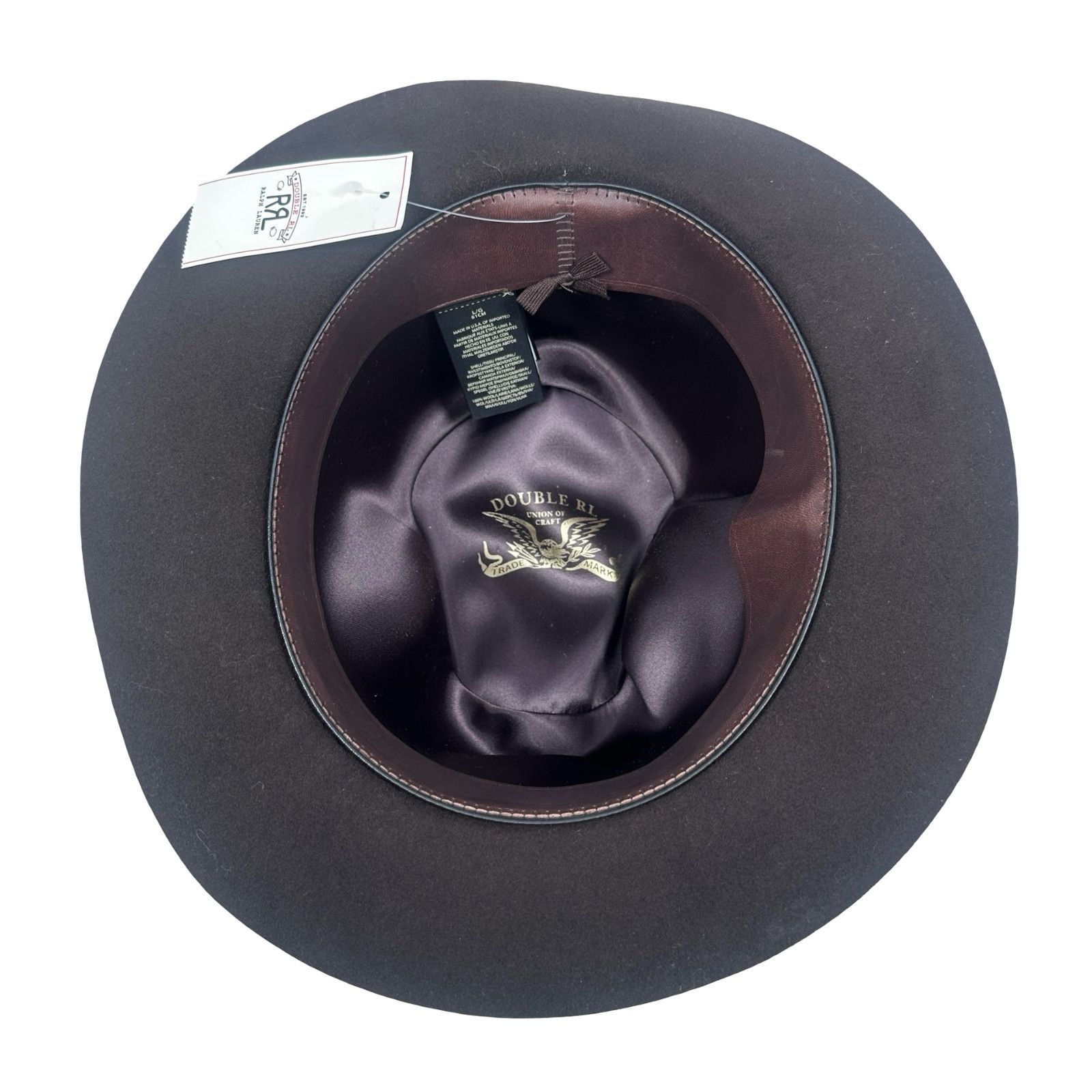 RRL Ralph Lauren RRL Ralph Lauren Double RL Fedora Hat Men L Brown Pinched Size ONE SIZE - 6 Thumbnail