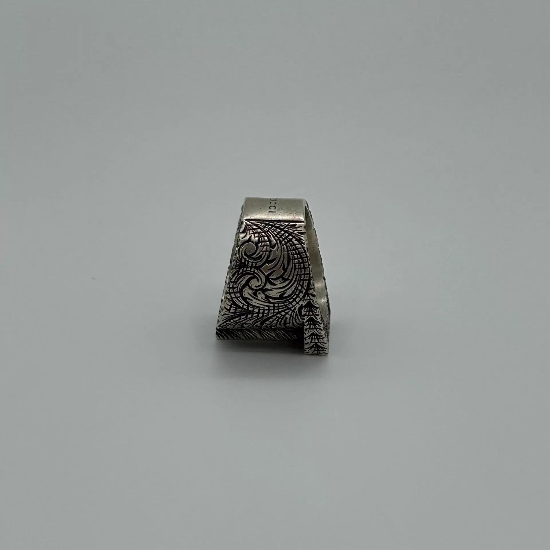 Gucci Gucci GG T-logo distressed ring L Size ONE SIZE - 2 Thumbnail