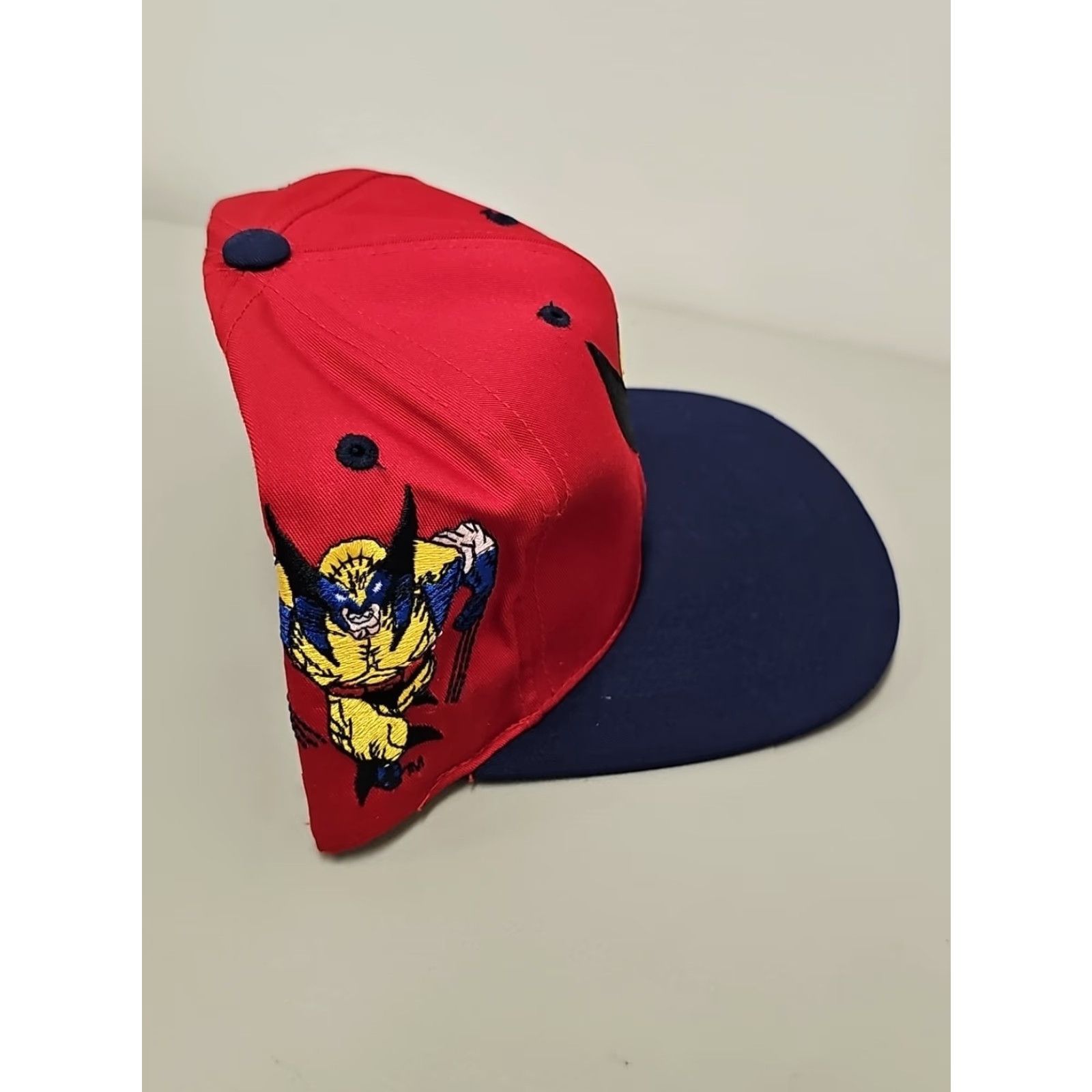 American Needle VINTAGE American Needle Snapback Hat Wolverine Marvel Comics Blockhead Hat Men Adjustable Red Navy Yellow White Canvas 90s Size ONE SIZE - 2 Thumbnail