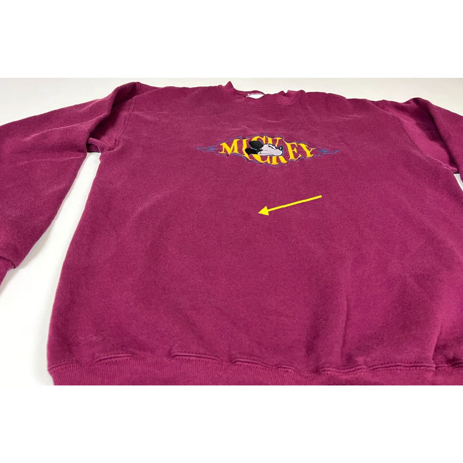 Mickey & Co. Mickey & Co. Men's Vintage Crewneck Sweatshirt Adult L Maroon Embroidered Mickey Mouse 90s Cartoon Made in USA Size US L / EU 52-54 / 3 - 7 Thumbnail