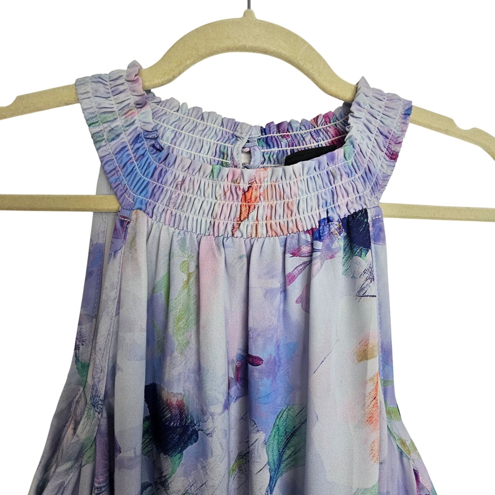 Corridor Torrid Blouse Purple Floral Print Cold Shoulder Top 1X Size XL / US 12-14 / IT 48-50 - 2 Thumbnail