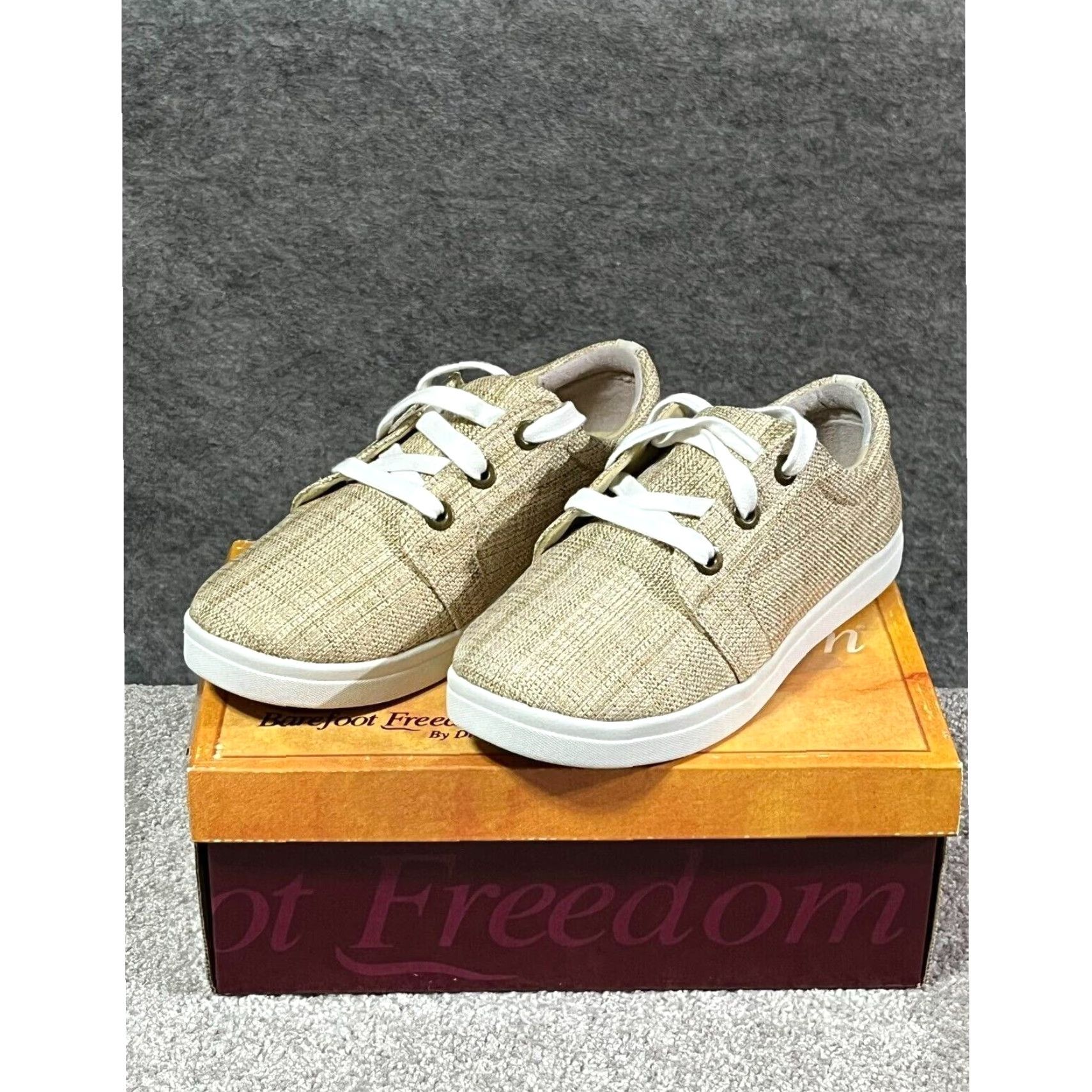 Drew Barefoot Freedom by Drew Womens Sneakers 7.5 Comfort Diabetic Orthopedic Beige Casual Lace Up Low Top M Womens Shoes Size US 8 / IT 38 - 5 Thumbnail