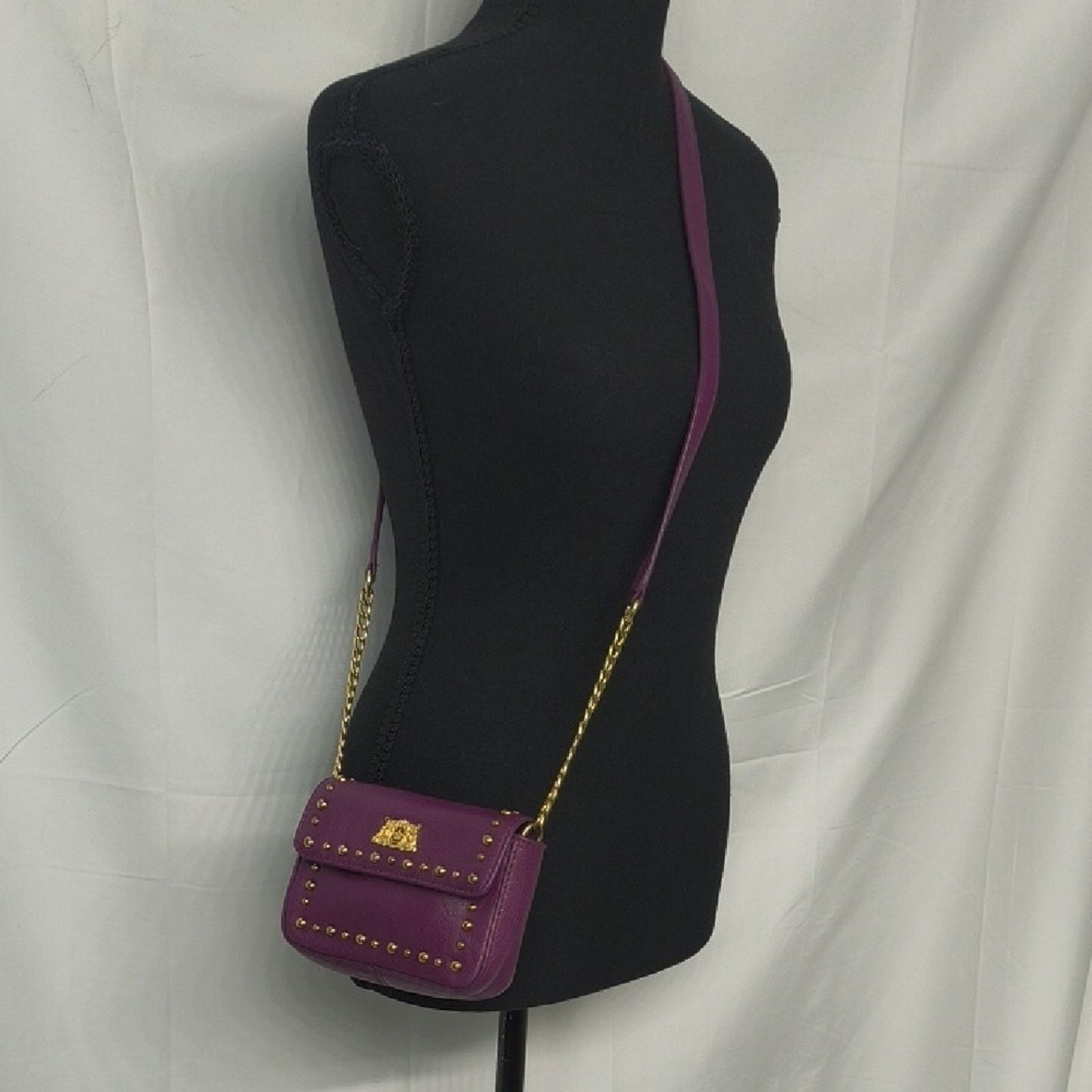 Juicy Couture Y2K Juicy Couture Purple Studded Leather Crossbody Bag Size ONE SIZE - 4 Thumbnail