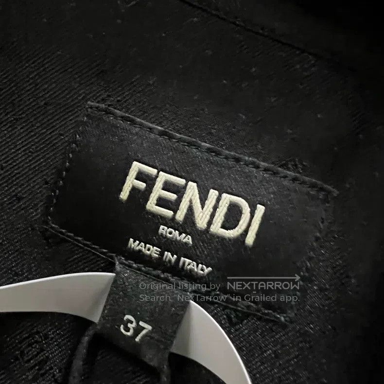 Fendi Fendi sizze 37 Black logo long-sleeve shirt with bulletproo Size US XS / EU 42 / 0 - 5 Thumbnail