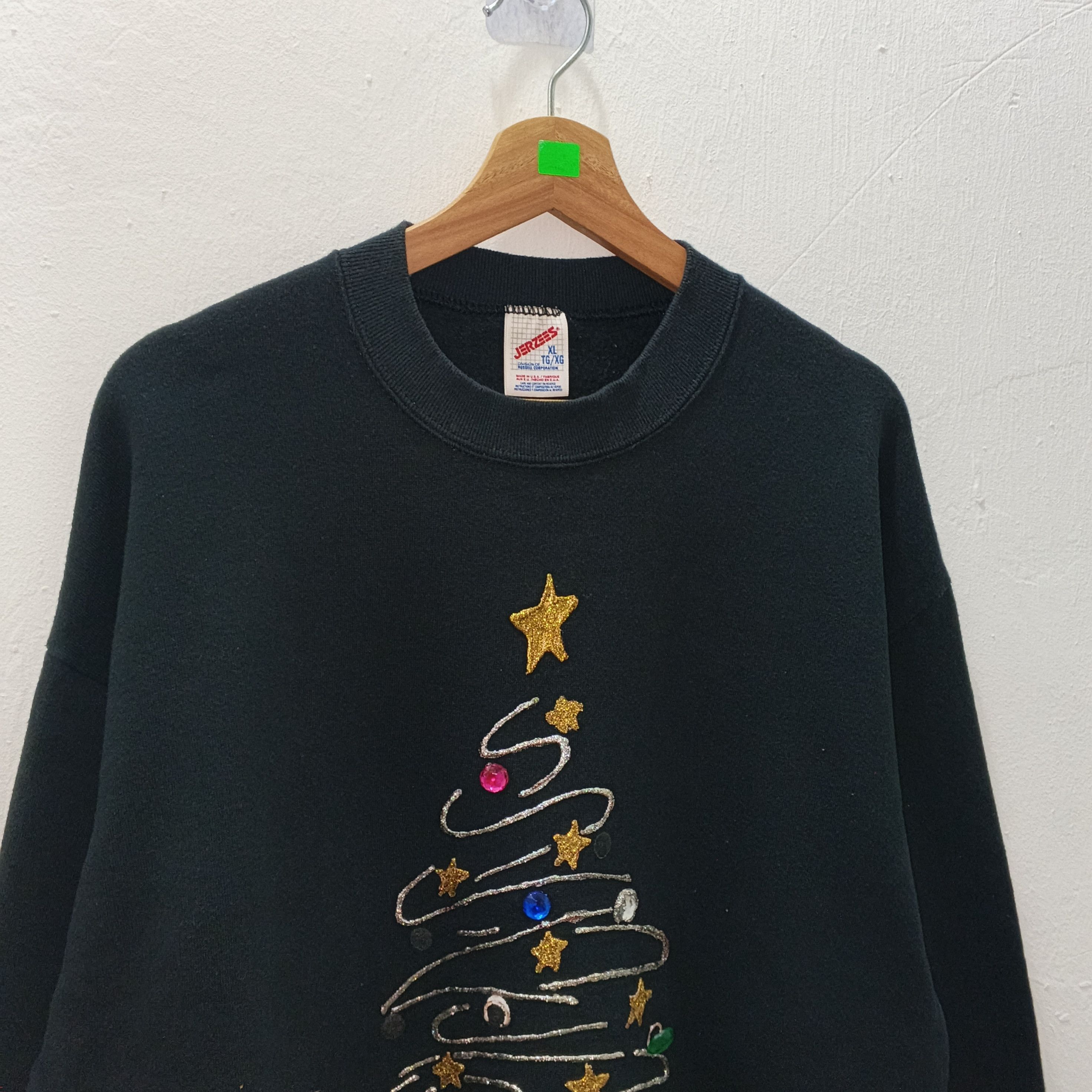 Vintage Vintage 90's Jerzees Christmas Tree Graphic Crewneck Size US XL / EU 56 / 4 - 2 Thumbnail