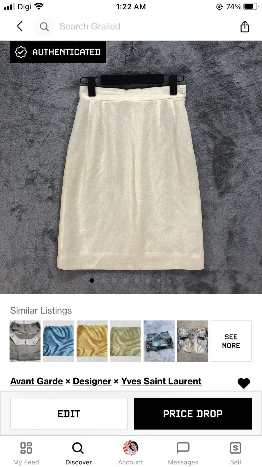 Yves Saint Laurent VINTAGE YVES SAINT LAURENT SKIRT #4809-171 Size 26" / US 2 / IT 38 - 12 Thumbnail