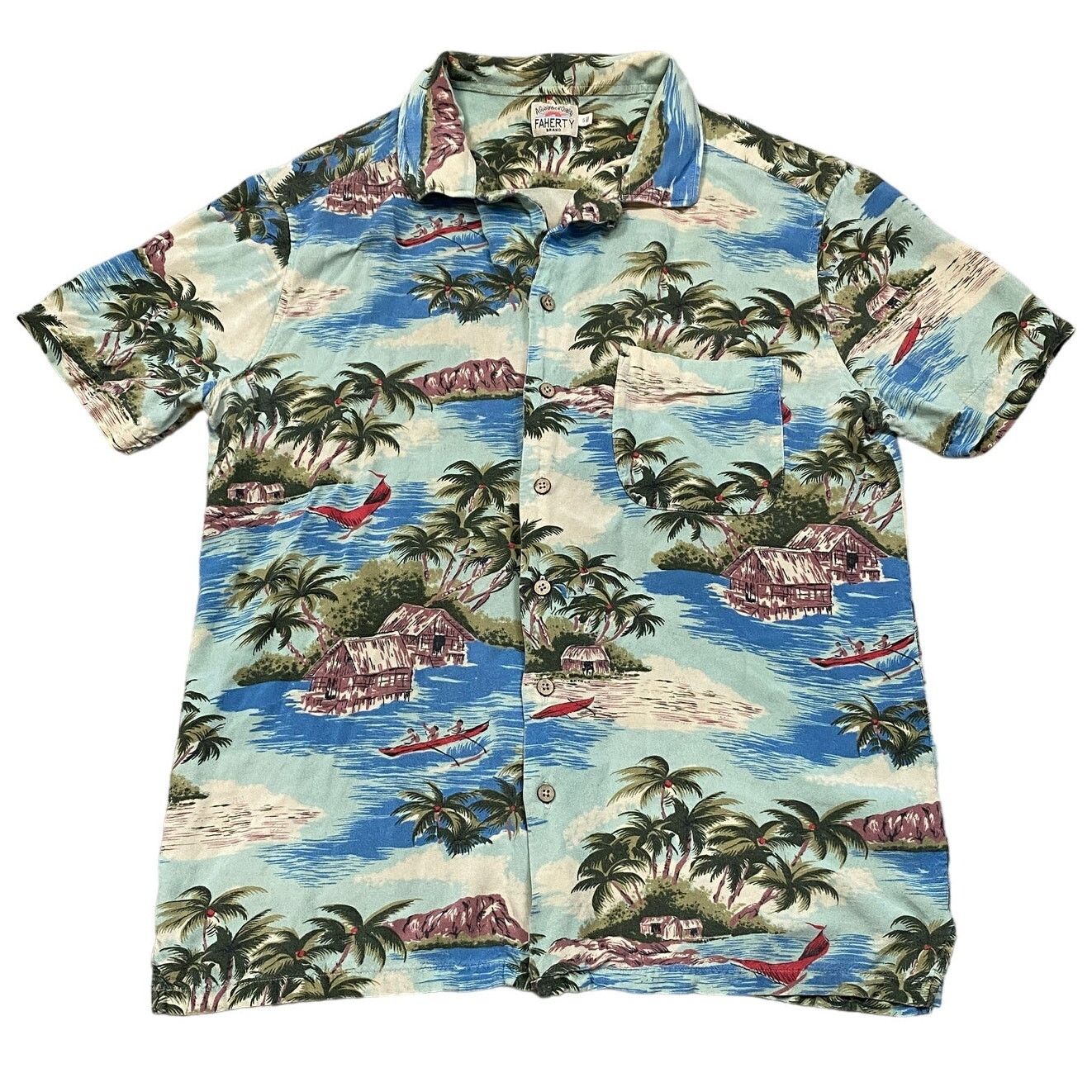 Faherty Faherty Kona Camp Hawaiian Island Button Up Shirt Men's S Size US S / EU 44-46 / 1 - 1 Thumbnail