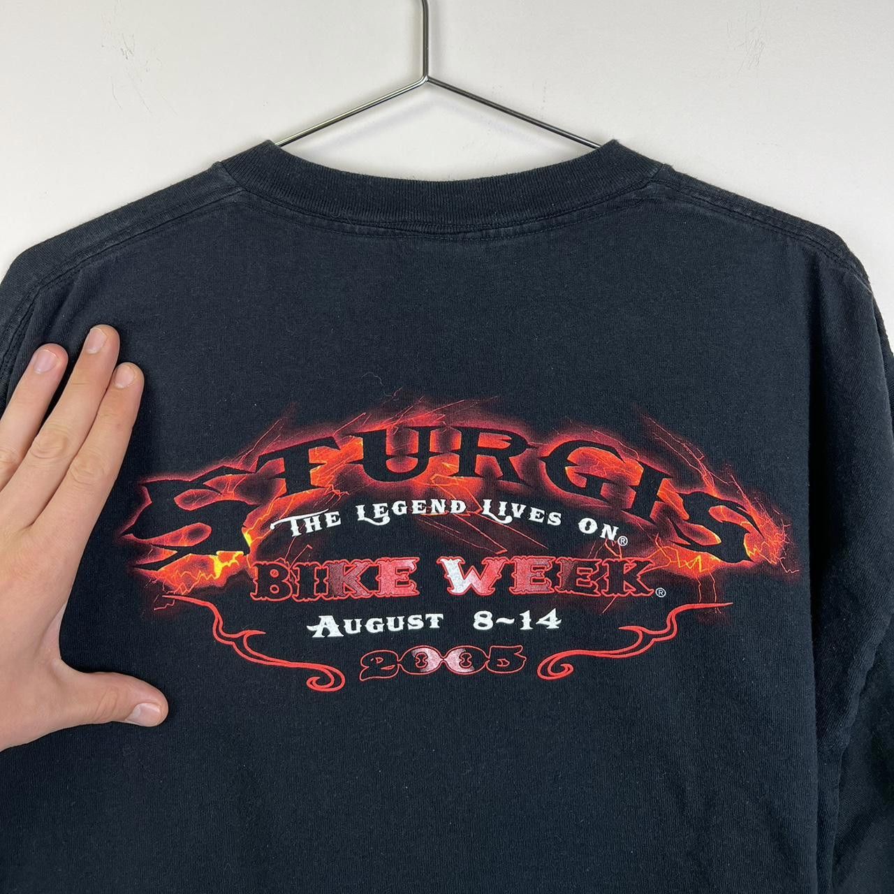 Delta Vintage Sturgis Motorcycle Rally 2005 Black Graphic Tee Size US XL / EU 56 / 4 - 4 Thumbnail