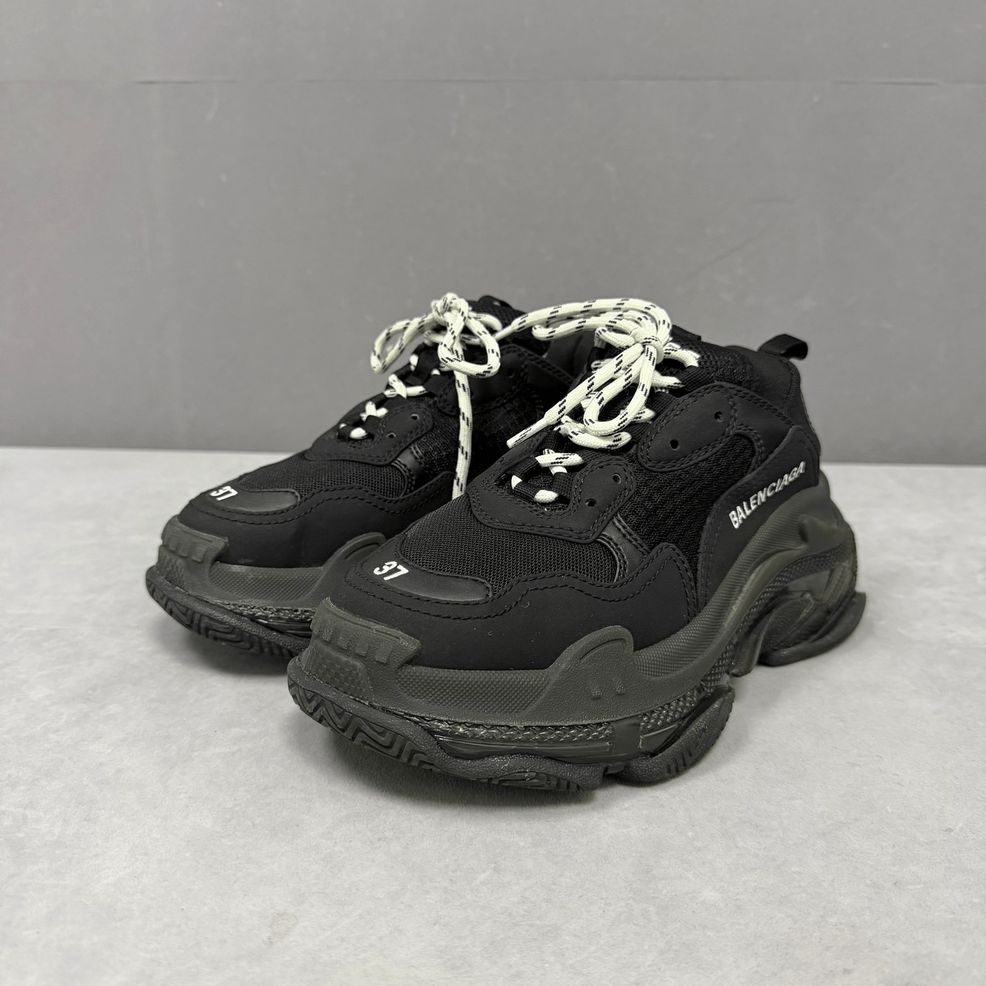 Balenciaga Balenciaga Triple S Black Sneakers Size US 5.5 / EU 38 - 1 Thumbnail