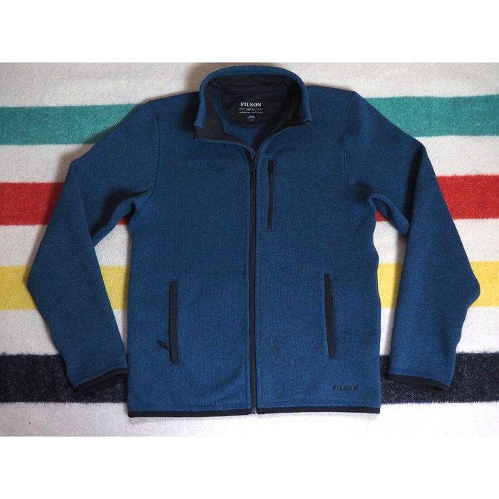 Filson FILSON Ridgeway Mallard Teal Blue Logo Full Zip Fleece Outdoor ...