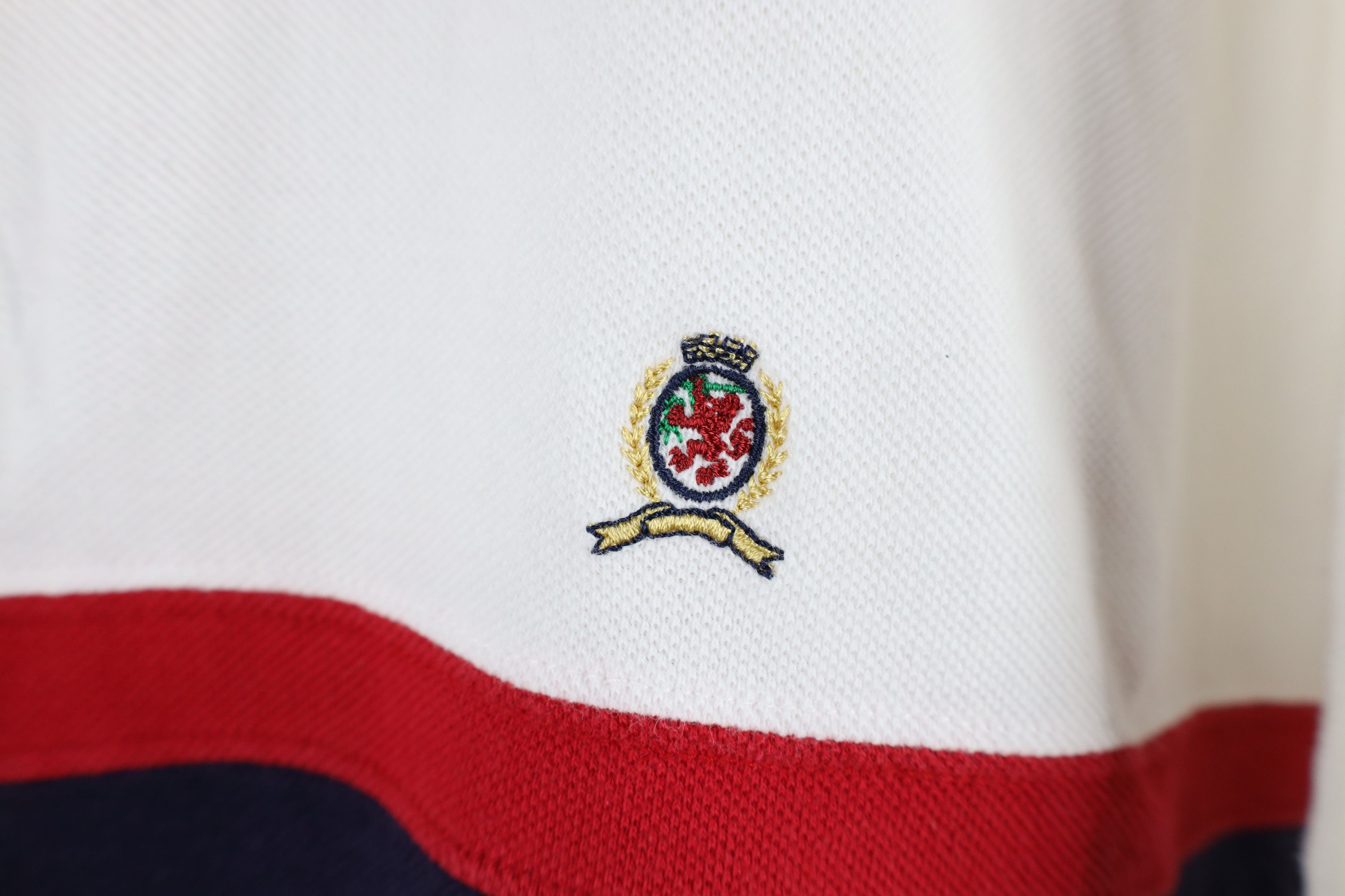 Tommy Hilfiger × Vintage Vintage 90s Tommy Hilfiger Block Long Sleeve Rugby Polo Size US L / EU 52-54 / 3 - 4 Thumbnail