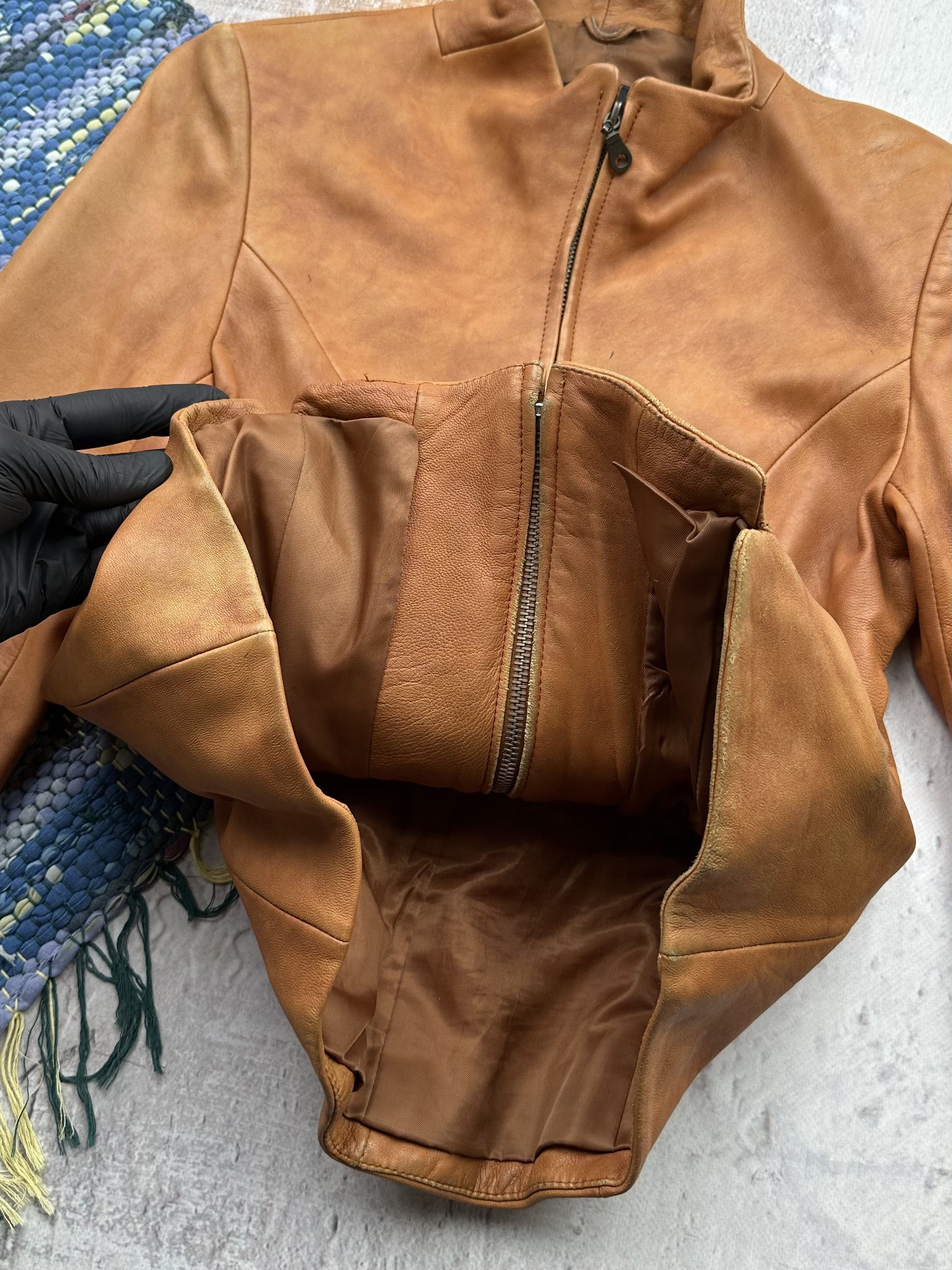 Vintage Vintage Faded Leather Jacket A376D15(262) Size S / US 4 / IT 40 - 4 Thumbnail