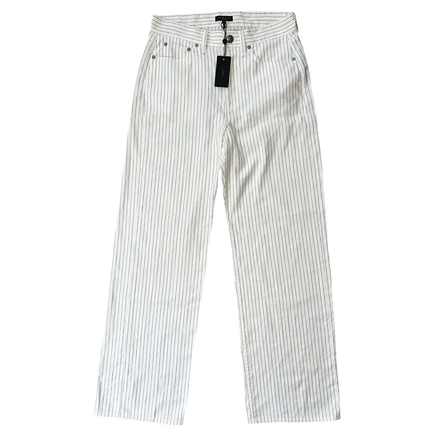 Rag & Bone NWT rag & bone Logan Stripe Wide Linen Cotton Jeans 28X31 Size 28" / US 6 / IT 42 - 1 Thumbnail