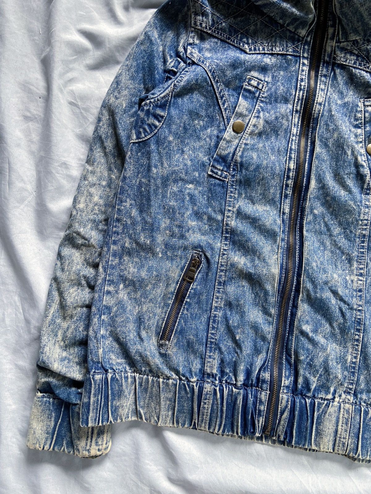 Japanese Brand CHIP CLIP STREET BLUE DENIM WASHED STYLE BONO ZIP JACKET Size US M / EU 48-50 / 2 - 4 Thumbnail