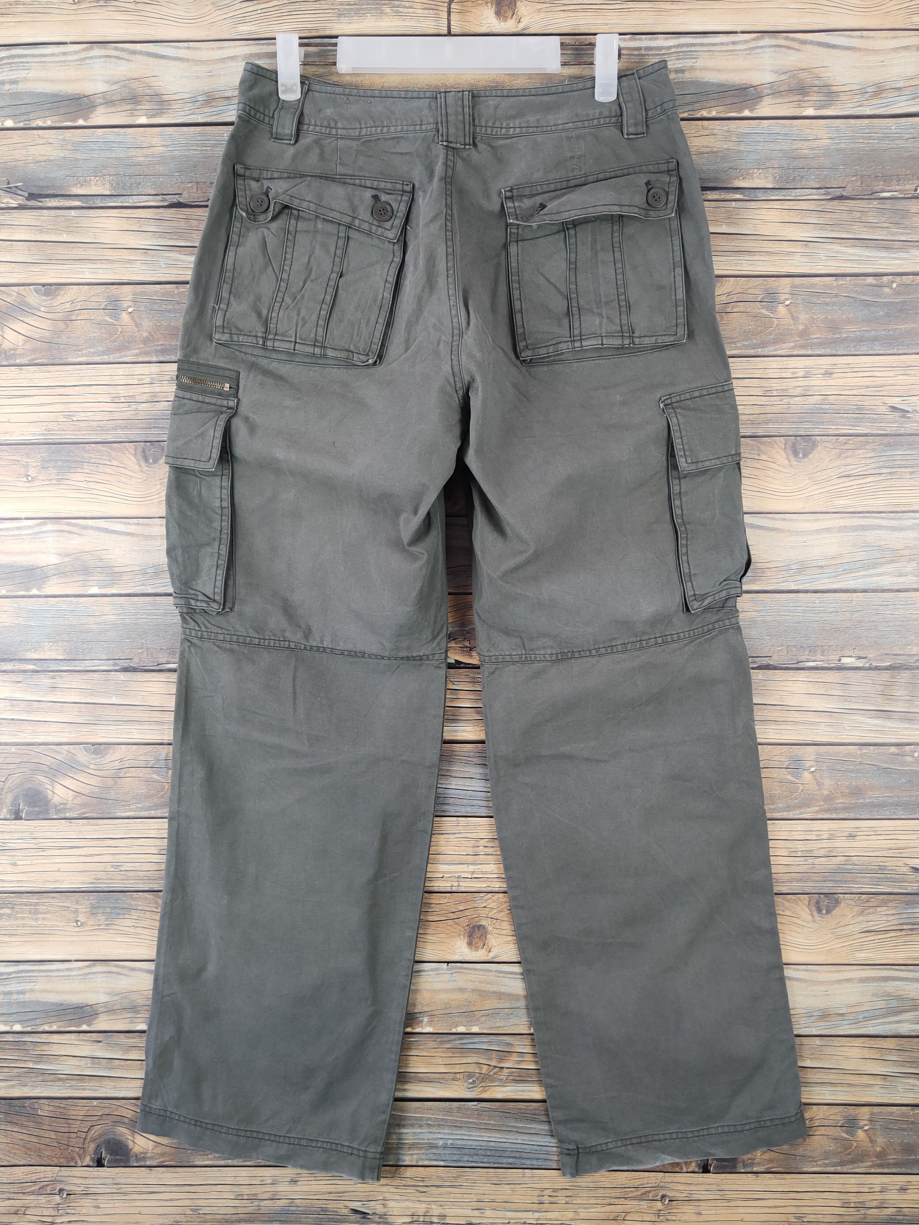 Japanese Brand DL Ugiz Olive Multipocket Tactical Cargo Pants #253 Size US 30 / EU 46 - 8 Thumbnail