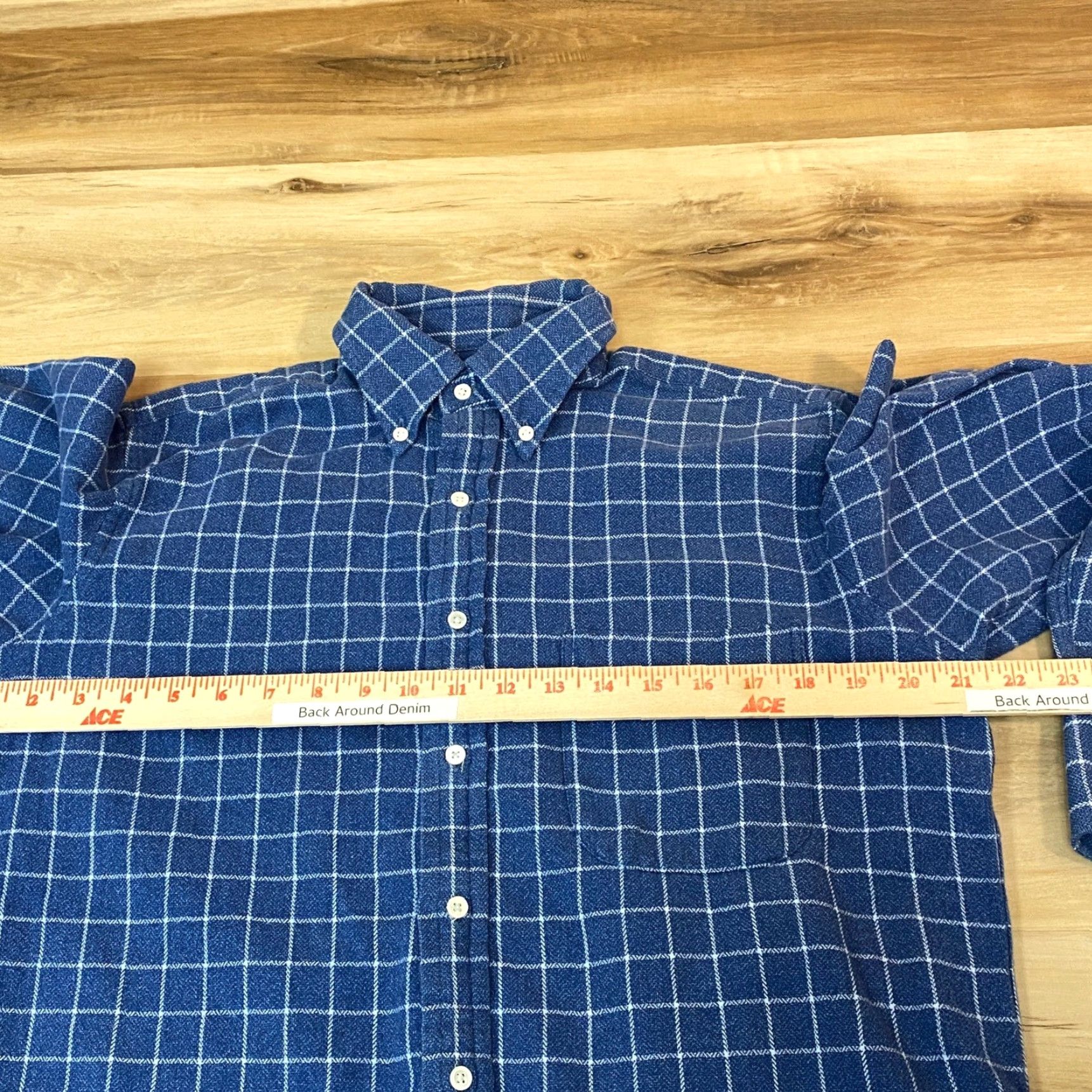 Hackett Hackett London Flannel Shirt Mens M Blue White Plaid Button Down Long Sleeve Pocket Casual Size US M / EU 48-50 / 2 - 7 Thumbnail
